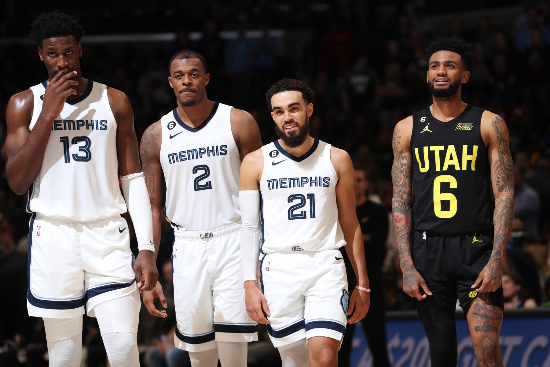 Jaren Jackson Jr., Xavier Tillman and Tyus Jones