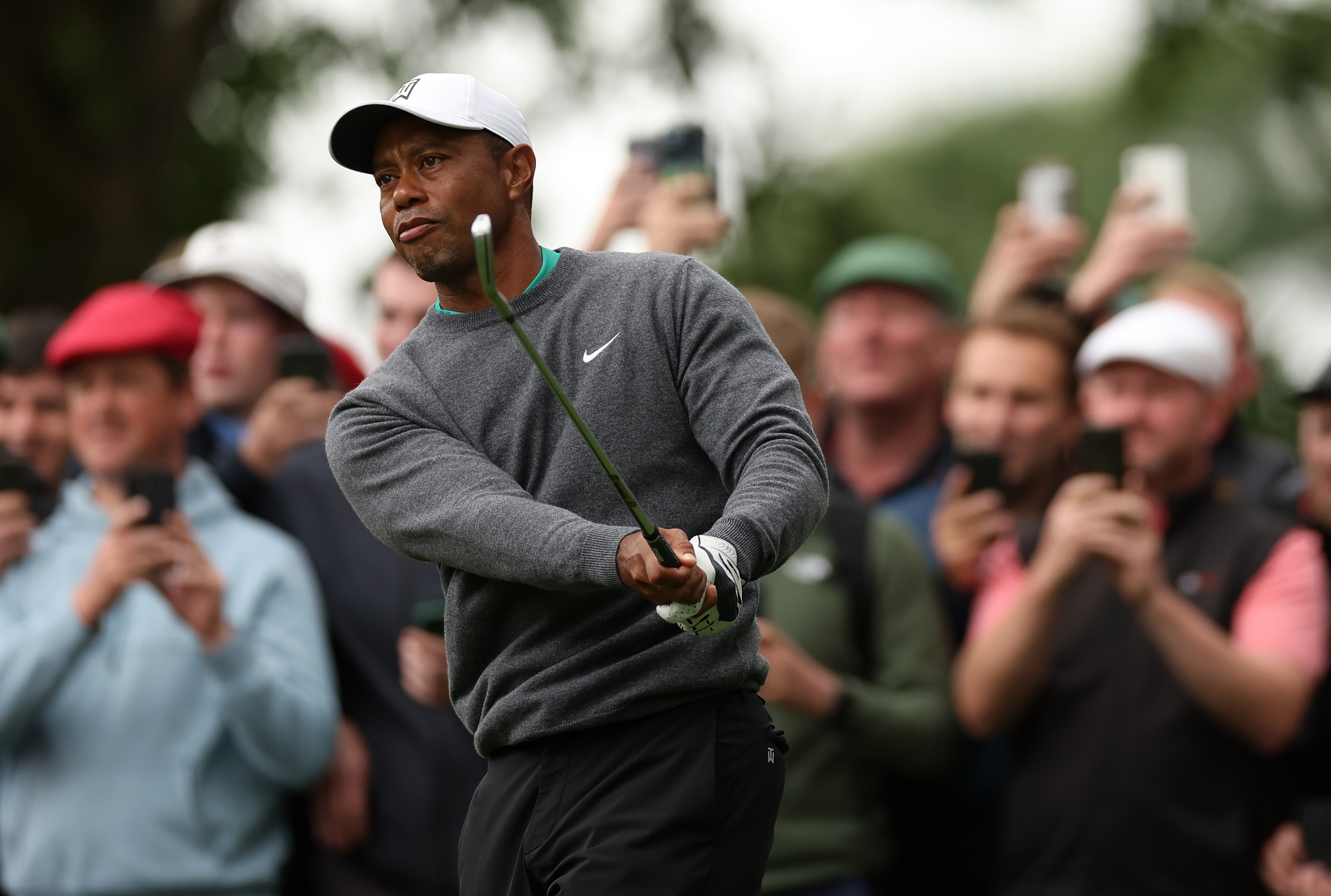 LIMERICK, IRELAND - JULY 05: Tiger Woods of United States 
plays his tee shot at the 3rd hole during Day Two of the JP McManus Pro-Am at Adare Manor on July 05, 2022 in Limerick, Ireland. (Photo by Oisin Keniry/Getty Images)