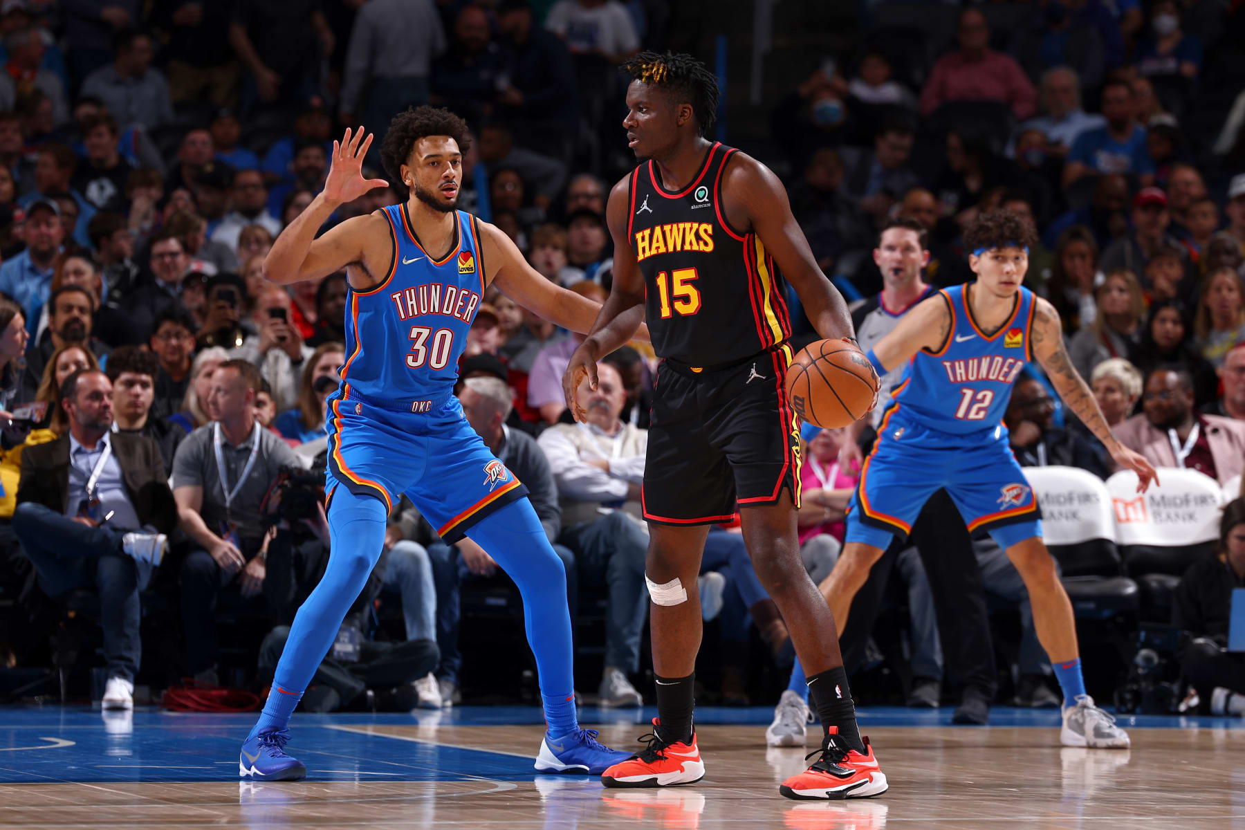 Olivier Sarr, Clint Capela and Lindy Waters III