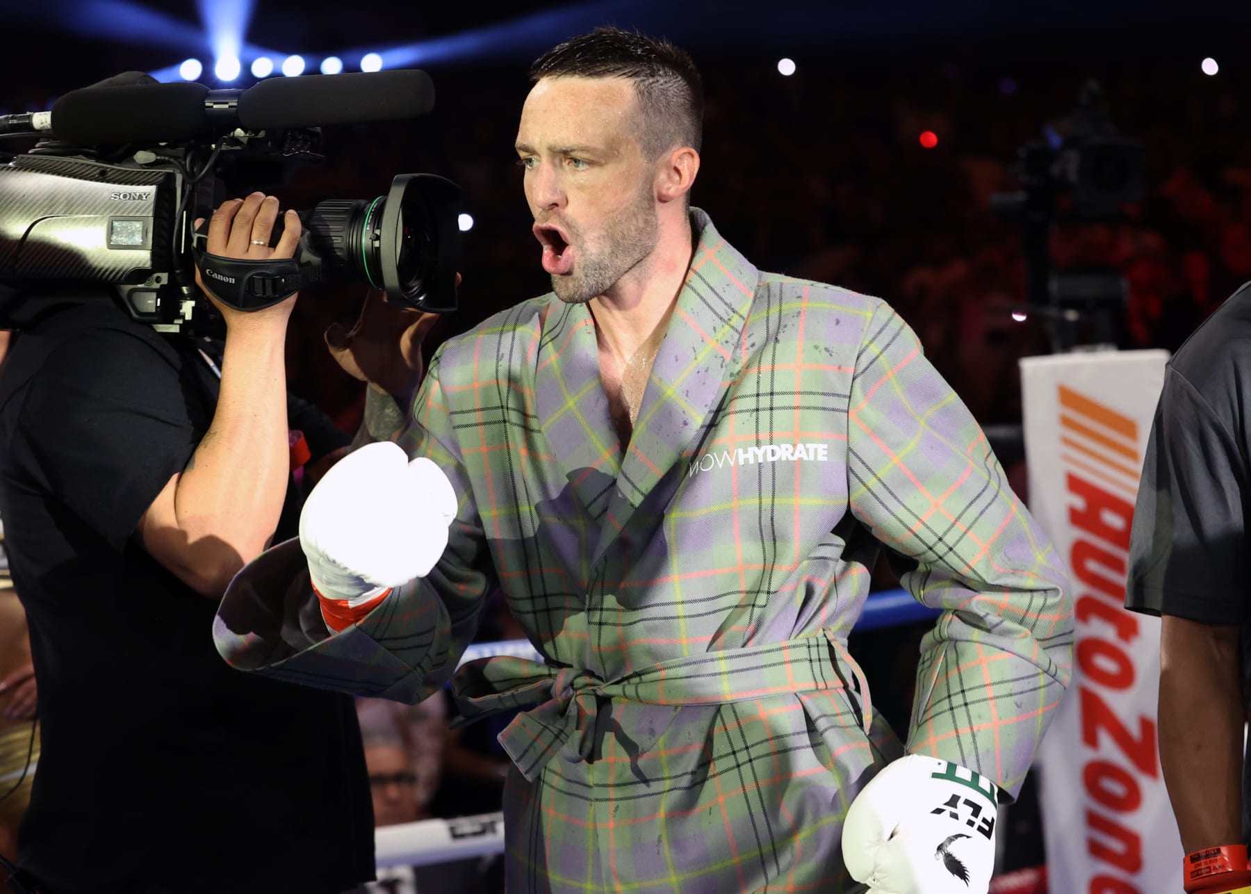 NEW YORK, NEW YORK - JUNE 10: Josh Taylor inside the ring before his WBO junior welterweight championship fight against Teofimo Lopez, at The Hulu Theater at Madison Square Garden on June 10, 2023 in New York City. (Photo by Mikey Williams/Top Rank Inc via Getty Images)