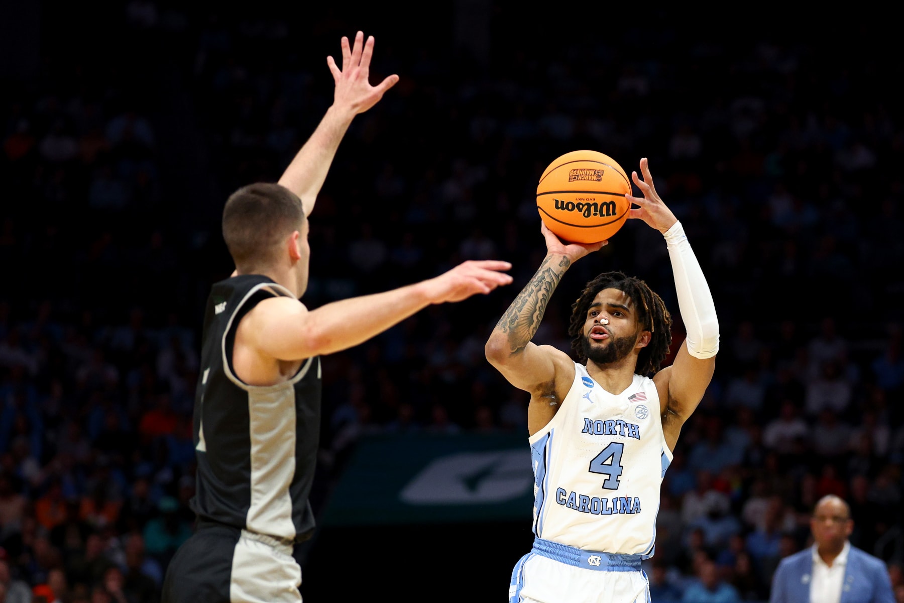 RJ Davis #4 of the North Carolina Tar Heels 