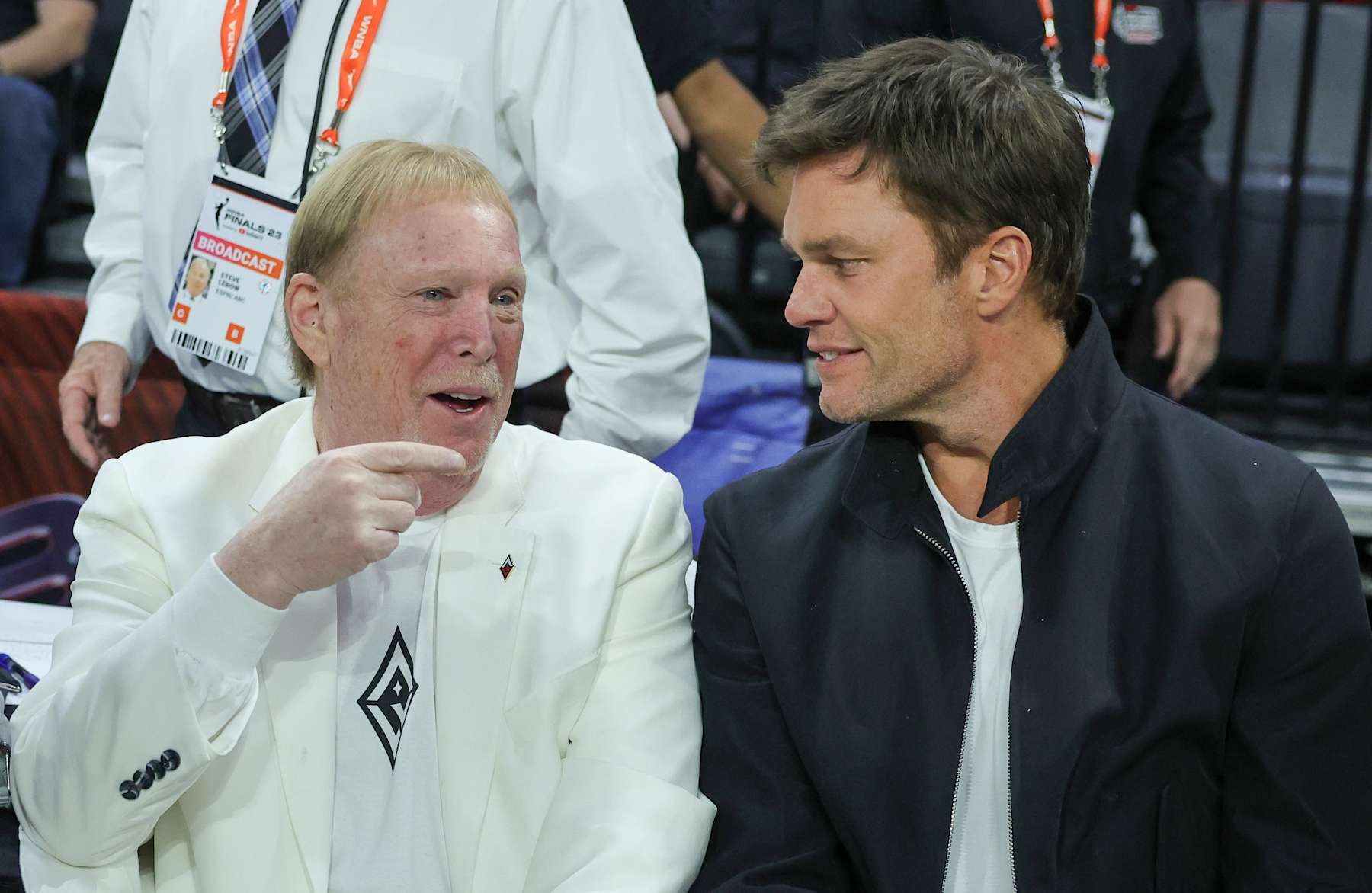 Las Vegas Raiders controlling and minority owners Mark Davis (left) and Tom Brady (right)