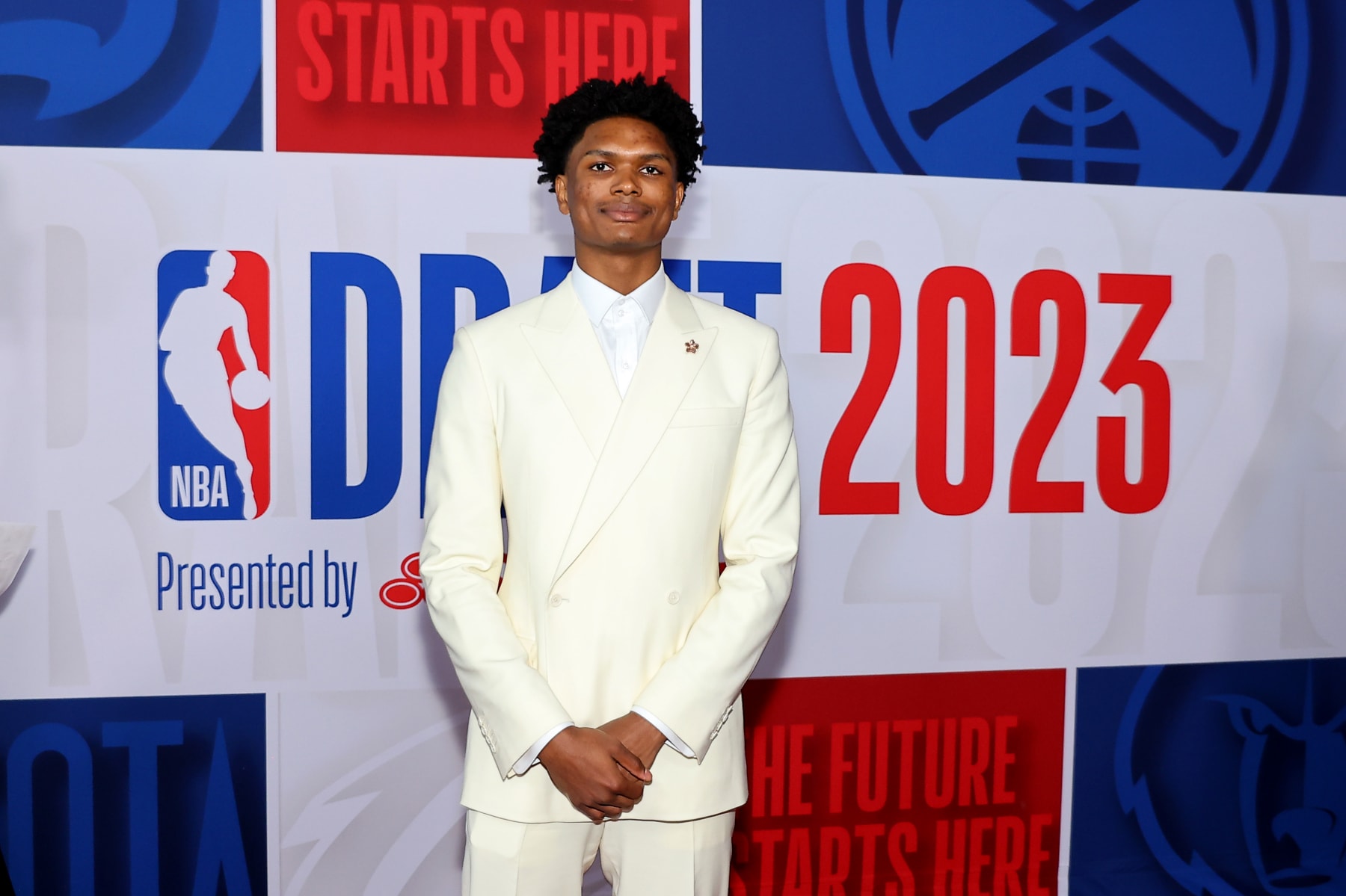 NEW YORK, NEW YORK - JUNE 22: Amen Thompson arrives prior to the first round of the 2023 NBA Draft at Barclays Center on June 22, 2023 in the Brooklyn borough of New York City. NOTE TO USER: User expressly acknowledges and agrees that, by downloading and or using this photograph, User is consenting to the terms and conditions of the Getty Images License Agreement. (Photo by Arturo Holmes/Getty Images)