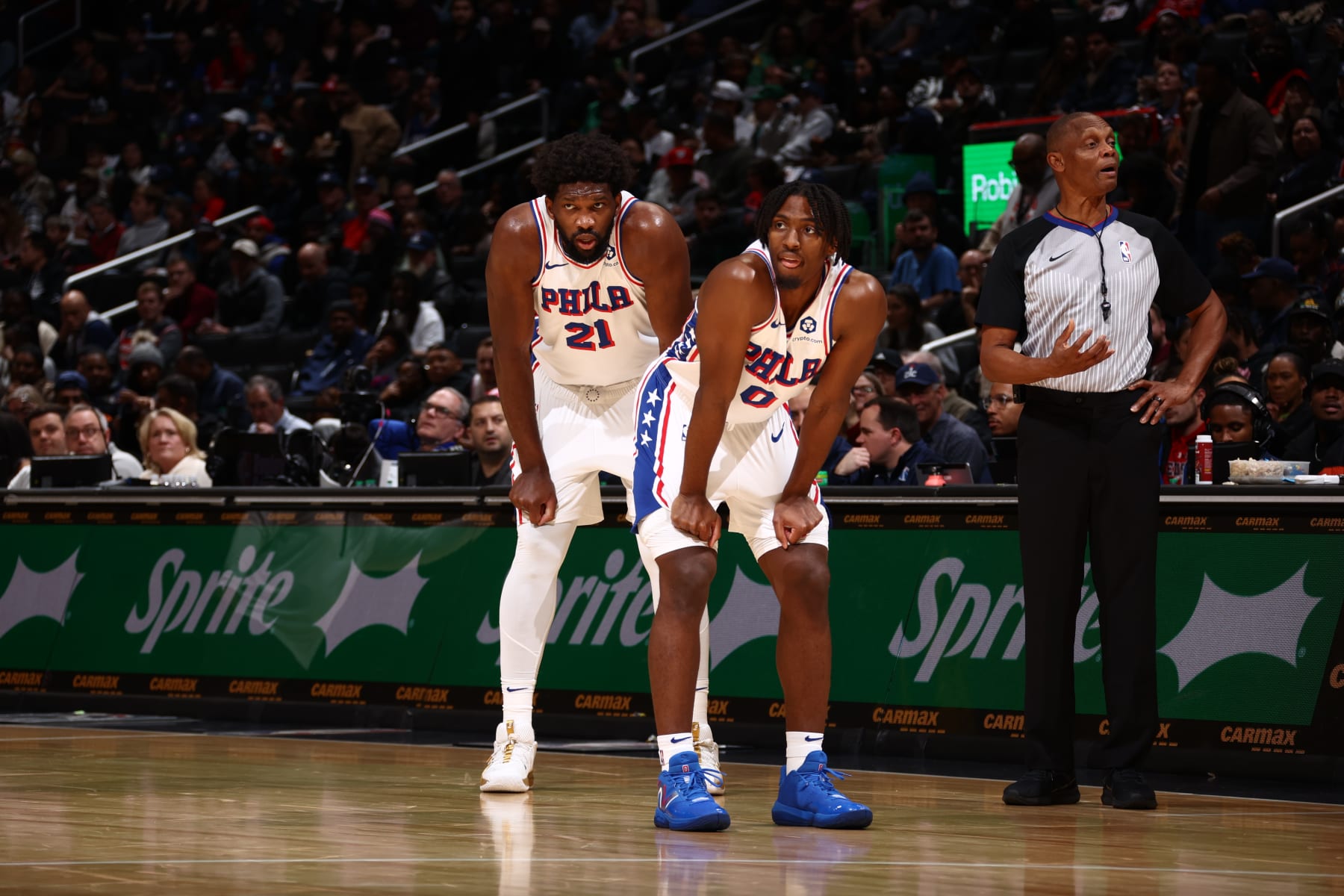 Joel Embiid and Tyrese Maxey