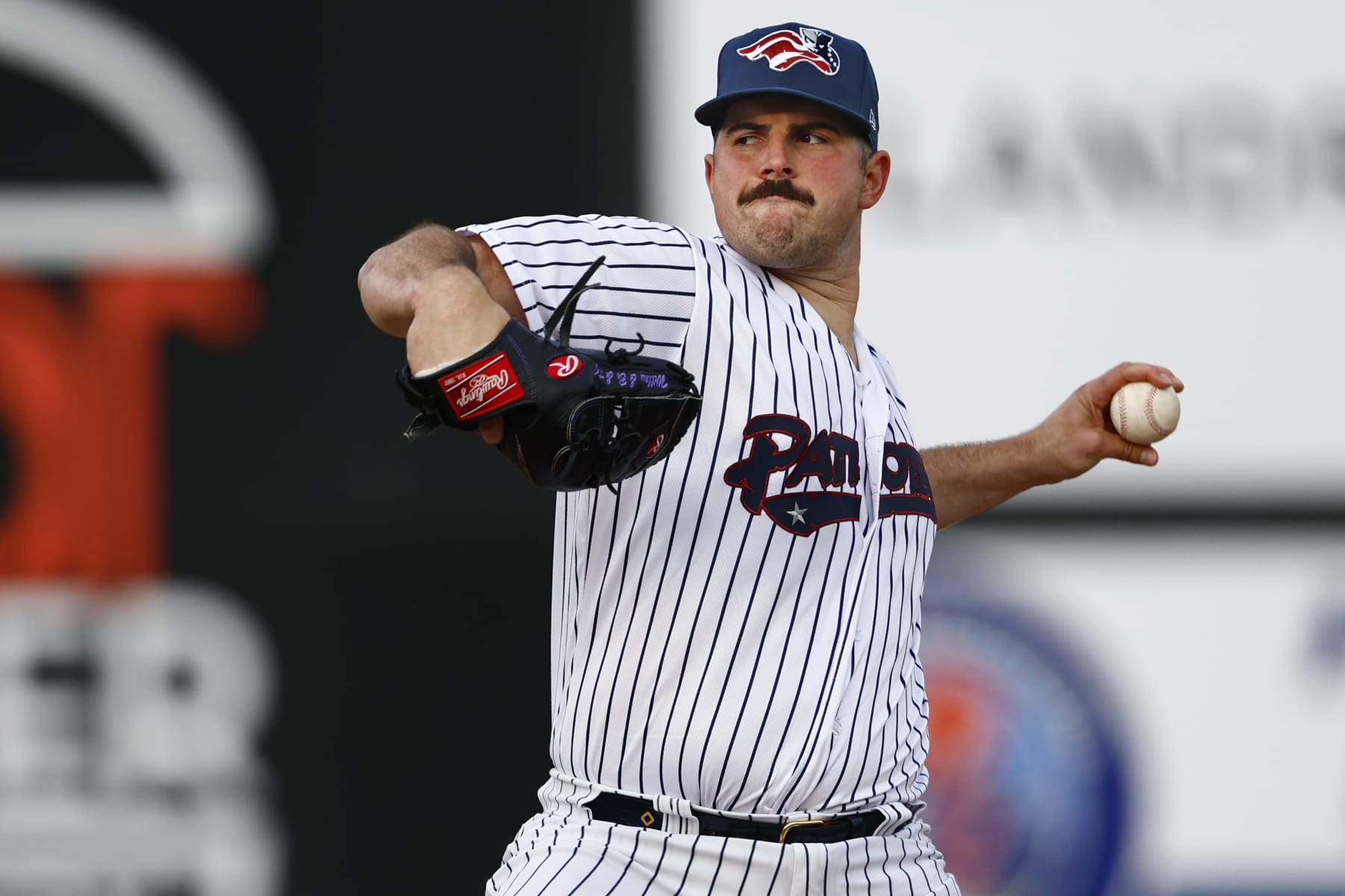 BRIDGEWATER, NEW JERSEY - JUNE 20: Pitcher Carlos Rodon #55 of the New York Yankees delivers a pitch against the New Hampshire Fisher Cats during the first inning of a minor league rehab start for the Somerset Patriots at TD Bank Ballpark on June 20, 2023 in Bridgewater, New Jersey. (Photo by Rich Schultz/Getty Images)