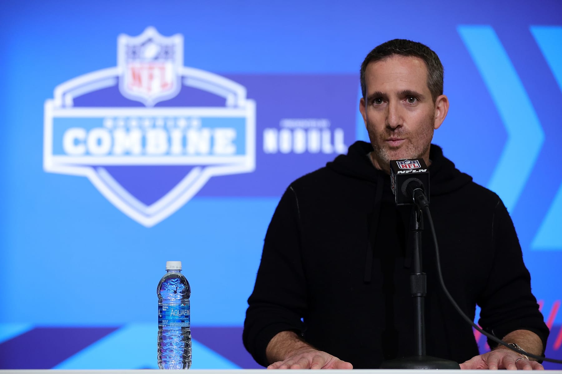 INDIANAPOLIS, INDIANA - FEBRUARY 28: General manager Howie Roseman of the Philadelphia Eagles speaks to the media during the NFL Combine at the Indiana Convention Center on February 28, 2023 in Indianapolis, Indiana. (Photo by Stacy Revere/Getty Images)