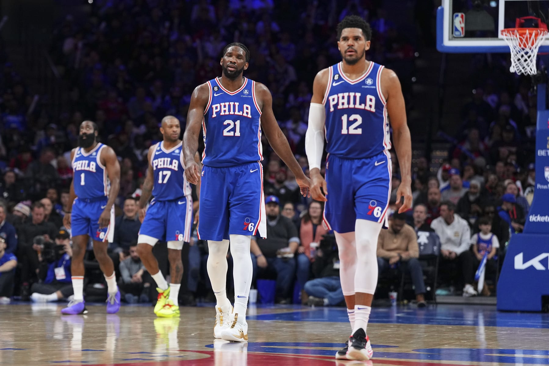 Joel Embiid and Tobias Harris