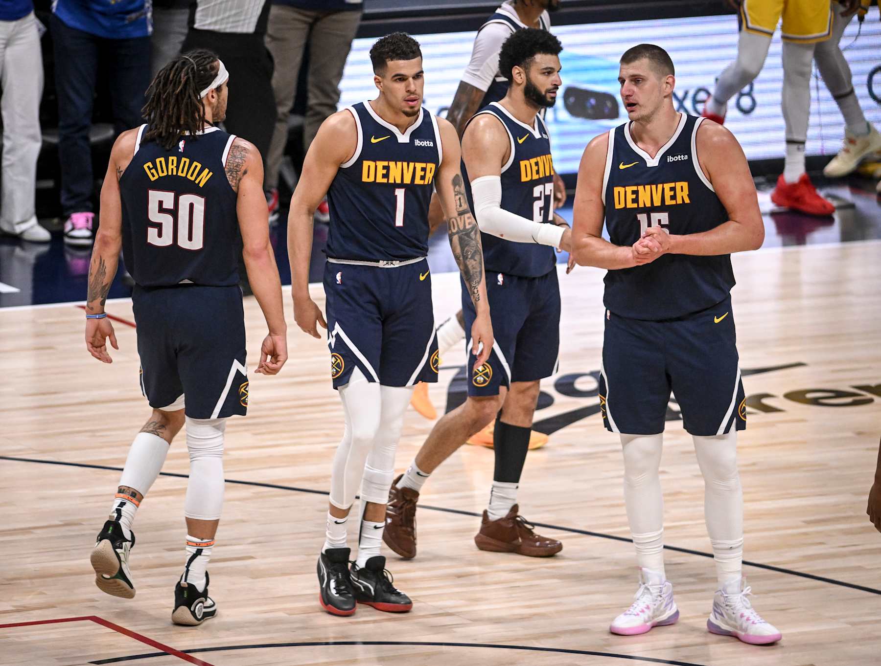 Aaron Gordon, Michael Porter Jr., Jamal Murray and Nikola JokiÄ