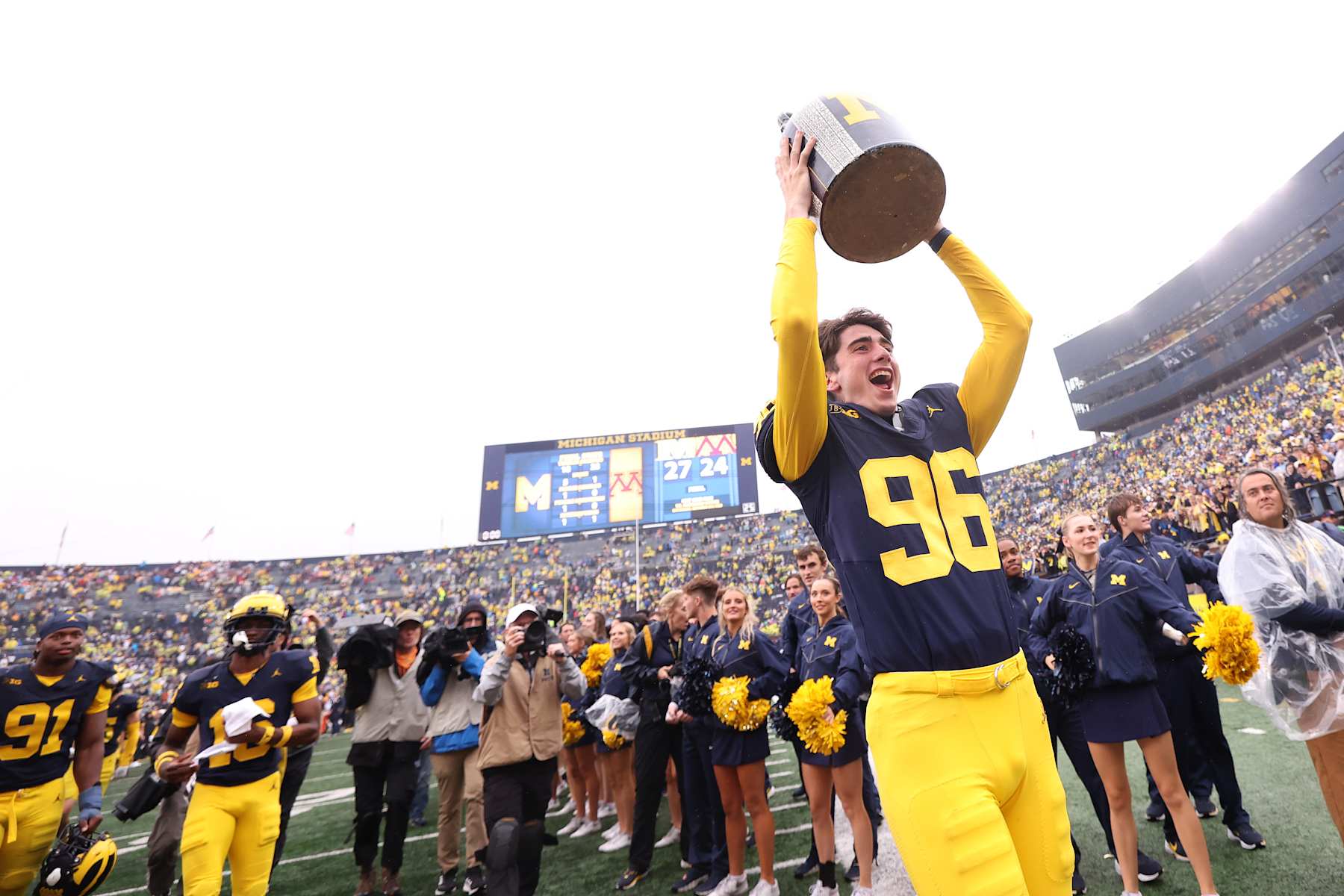 Dominic Zvada #96 of the Michigan Wolverines ce