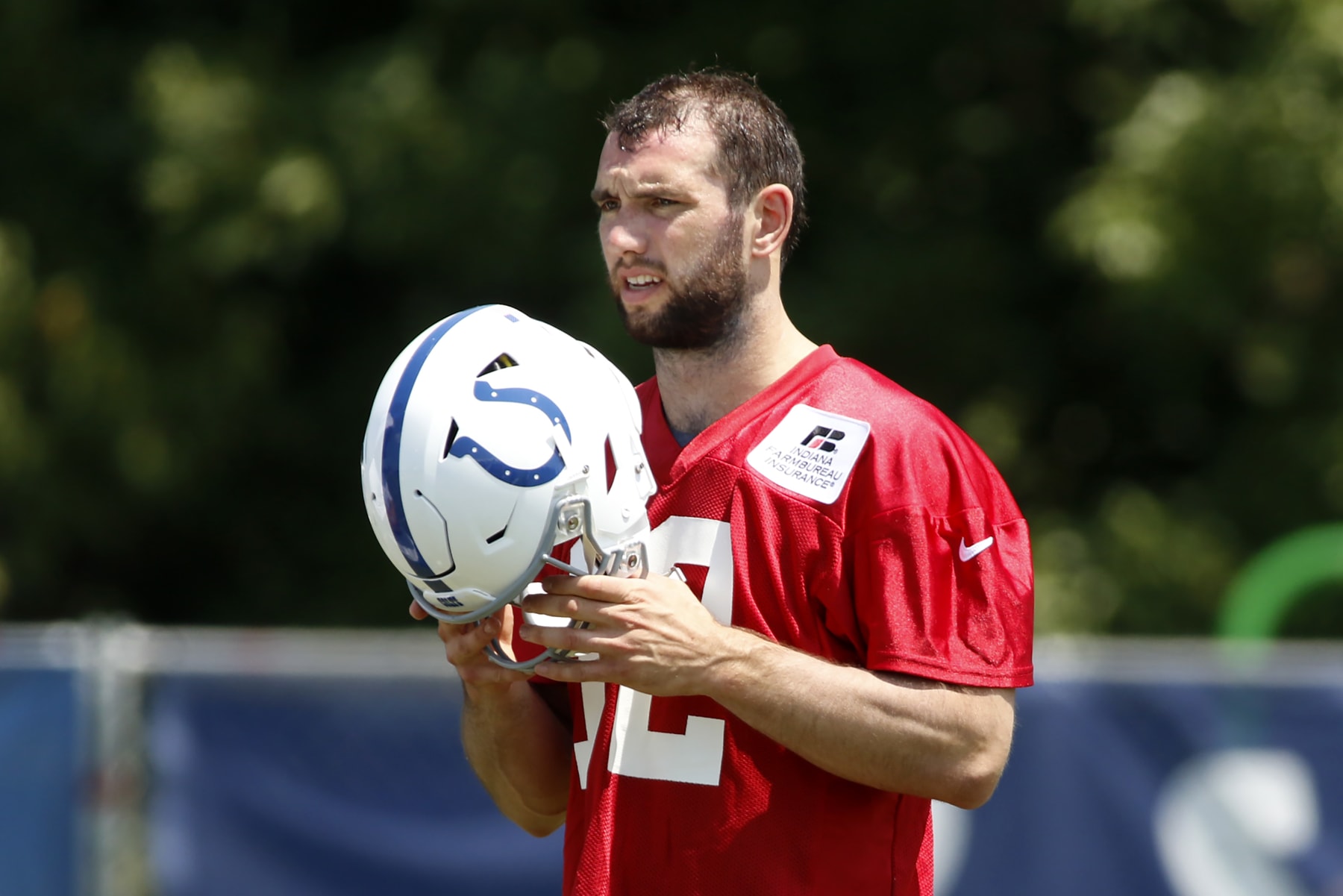 WESTFIELD, INDIANA - AUGUST 5: Andrew Luck #12 of the Indianapolis Colts in action during the Colts training camp at Grand Park on August 5, 2019 in Westfield, Indiana. (Photo by Justin Casterline/Getty Images) WESTFIELD, INDIANA - AUGUST 5: Andrew Luck #12 of the Indianapolis Colts in action during the Colts training camp at Grand Park on August 5, 2019 in Westfield, Indiana. (Photo by Justin Casterline/Getty Images)