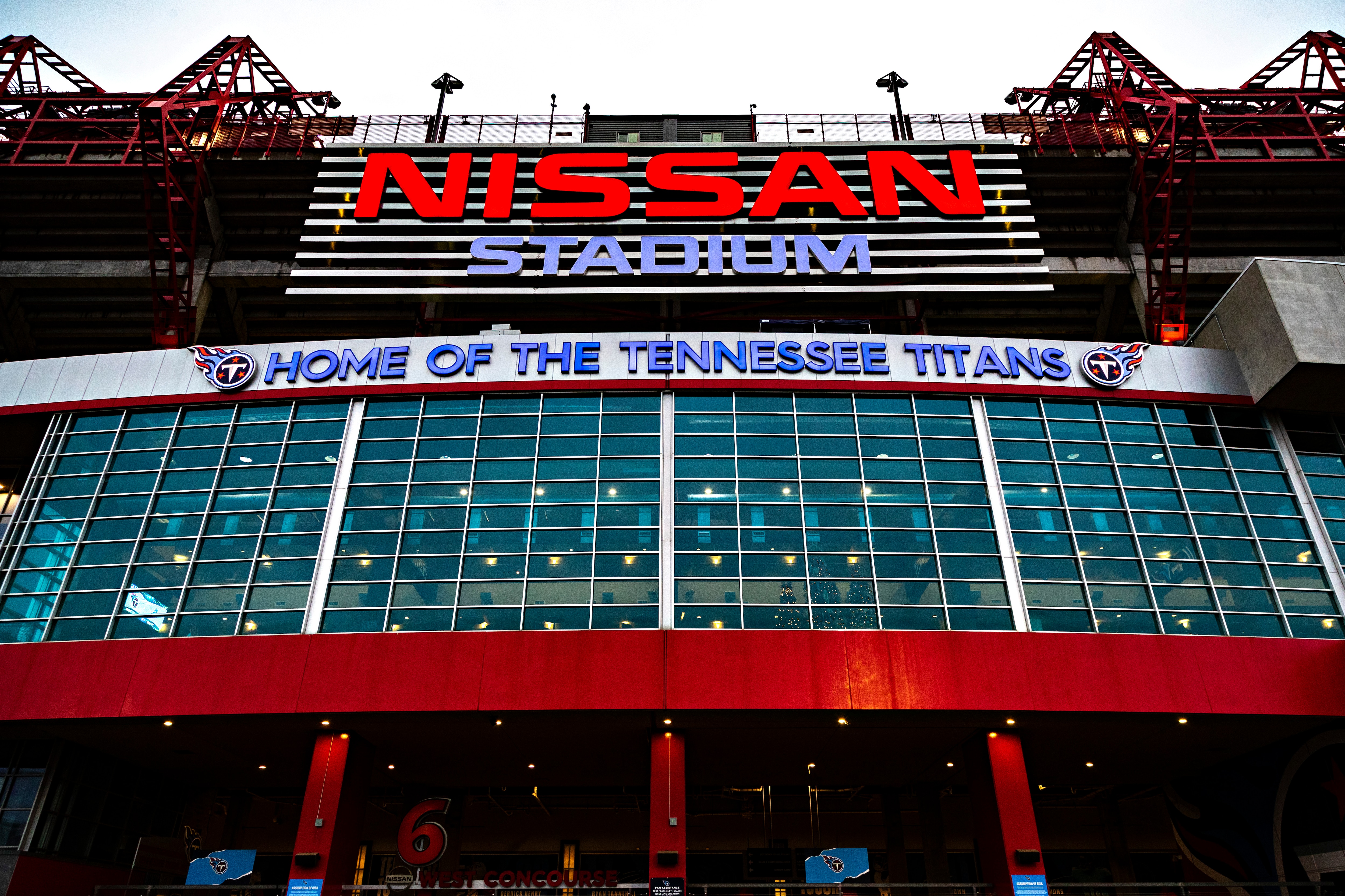 NASHVILLE, TENNESSEE - Exterior of Nissan Stadium before a game between the Detroit Lions and the Tennessee Titans at Nissan Stadium on December 20, 2020 in Nashville, Tennessee.  The Titans defeated the Lions 46-25.  (Photo by Wesley Hitt/Getty Images) *** Local Caption ***