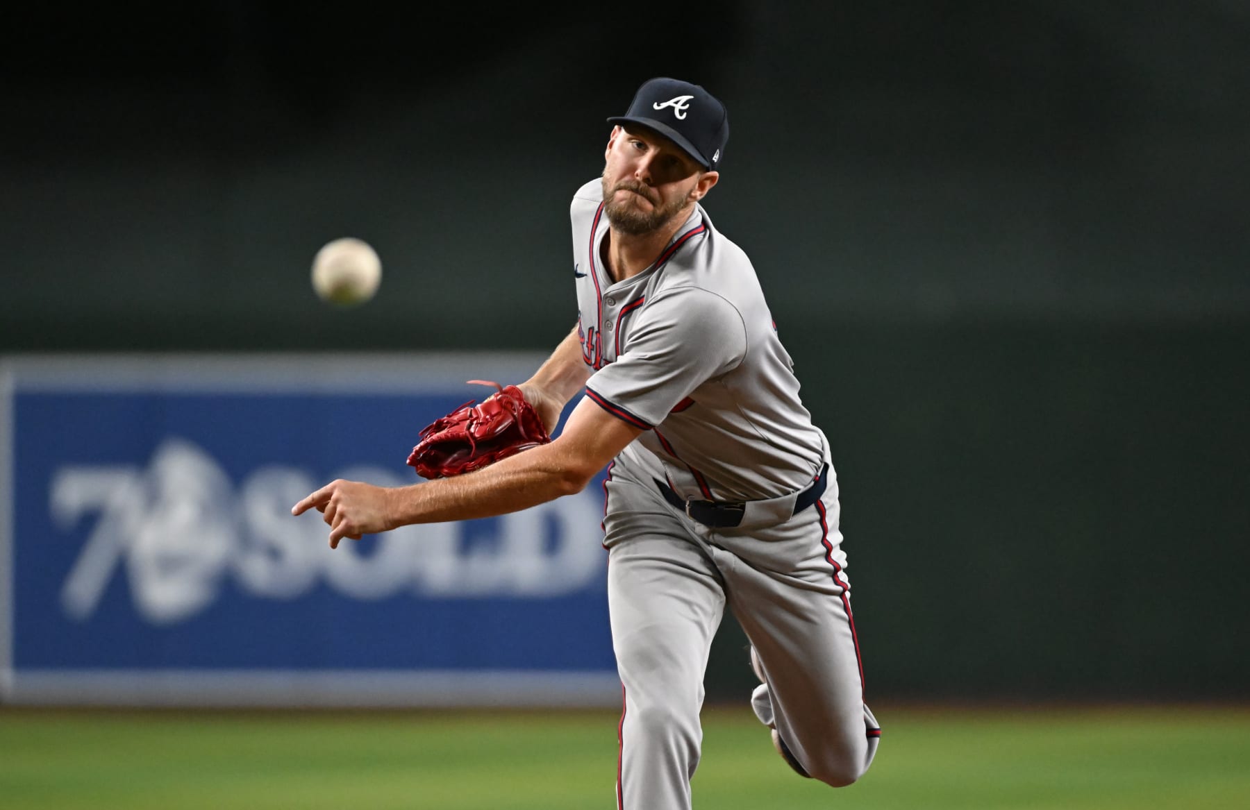 PHOENIX, ARIZONA - JULY 09: Chris Sale #51 of the Atlanta Braves delivers a pitch against the Arizona Diamondbacks at Chase Field on July 09, 2024 in Phoenix, Arizona. (Photo by Norm Hall/Getty Images)