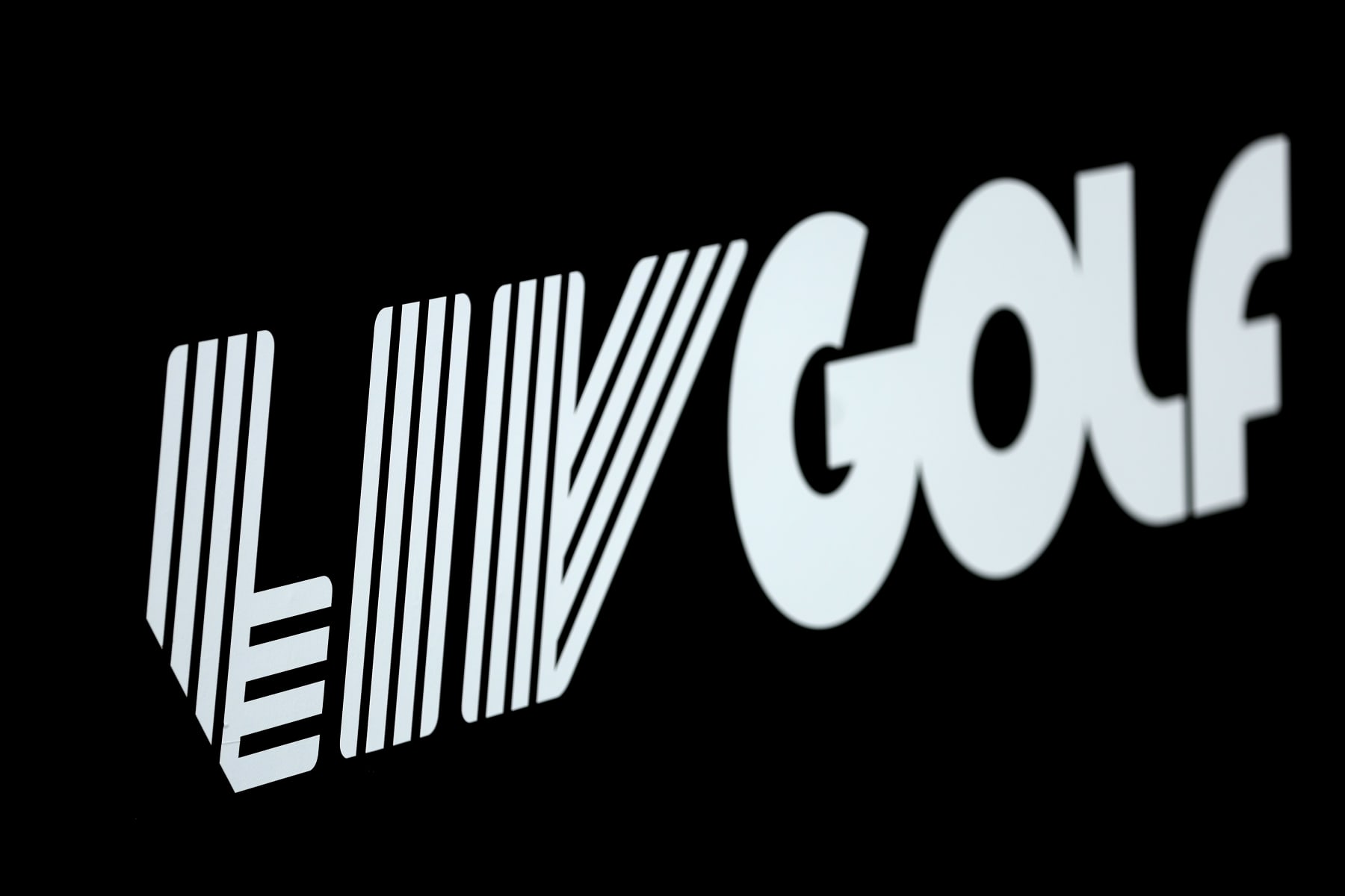 UNSPECIFIED, SAUDI ARABIA - MARCH 01: LIV Golf logo is seen prior to the LIV Golf Invitational - Jeddah at Royal Greens Golf & Country Club on March 01, 2024 in Jeddah, Saudi Arabia. (Photo by Francois Nel/Getty Images)