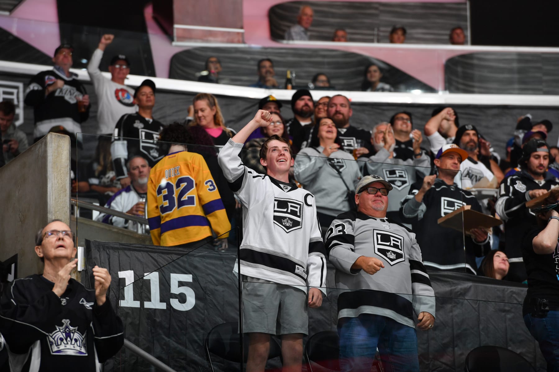 LOS ANGELES, CA - October 3: Los Angeles Kings fans during the first period against the Anaheim Ducks at Crypto.com Arena on October 3, 2023 in Los Angeles, California. (Photo by Juan Ocampo/NHLI via Getty Images)