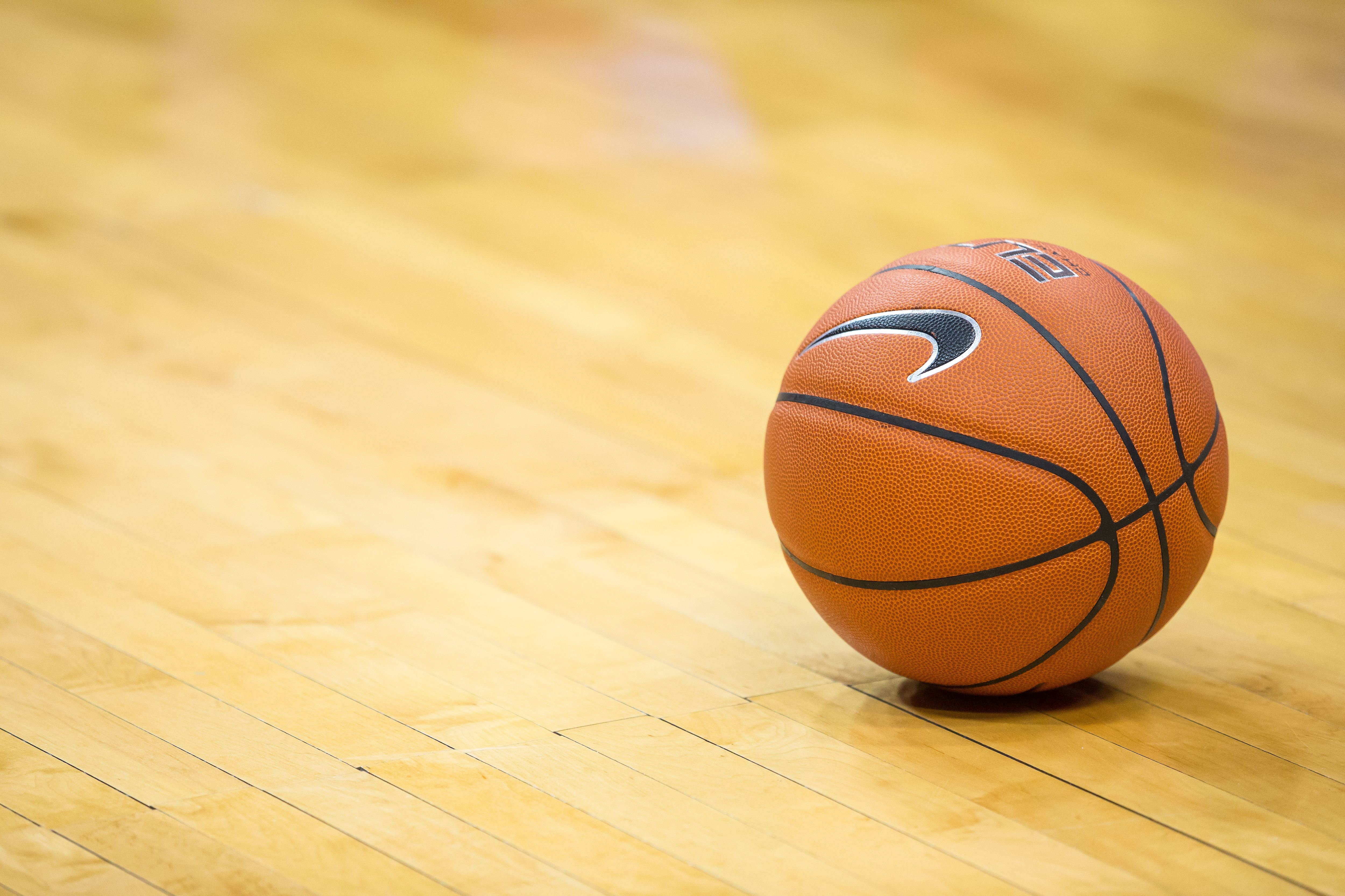 SYRACUSE, NY - FEBRUARY 14:  Nike basketball rests on the court during the game between the Syracuse Orange and the Duke Blue Devils on February 14, 2015 at The Carrier Dome in Syracuse, New York.  Duke defeats Syracuse 80-72.  (Photo by Brett Carlsen/Getty Images)
