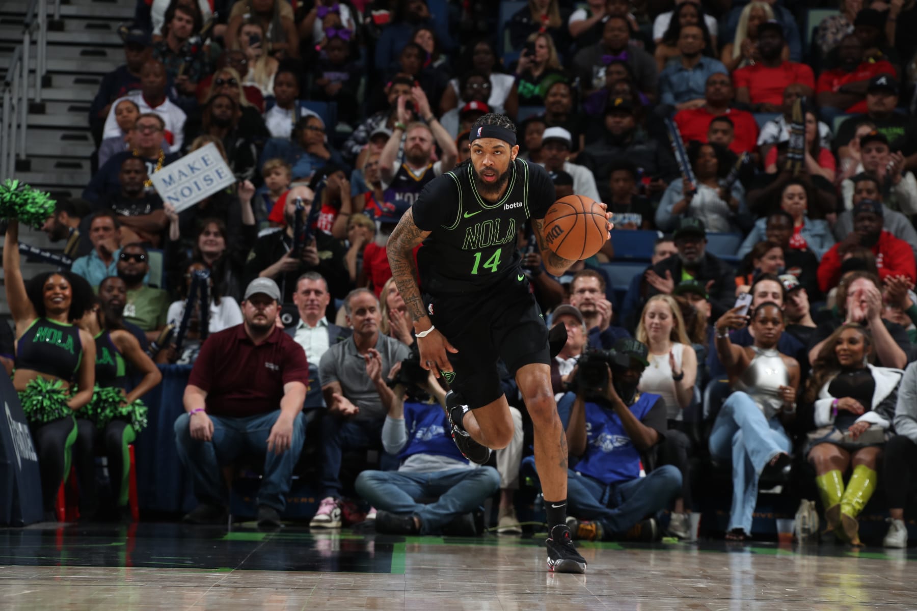 NEW ORLEANS, LA - MARCH 15: Brandon Ingram #14 of the New Orleans Pelicans dribbles the ball during the game against the LA Clippers on March 15, 2024 at the Smoothie King Center in New Orleans, Louisiana. NOTE TO USER: User expressly acknowledges and agrees that, by downloading and or using this Photograph, user is consenting to the terms and conditions of the Getty Images License Agreement. Mandatory Copyright Notice: Copyright 2024 NBAE (Photo by Layne Murdoch Jr./NBAE via Getty Images)