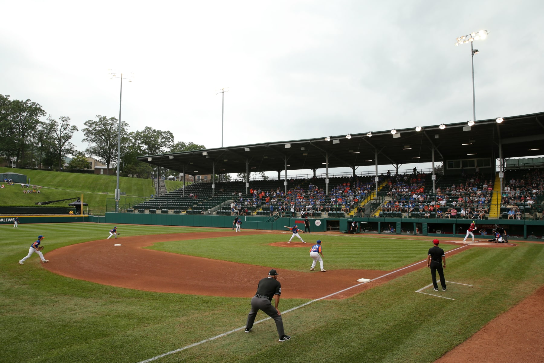 SOUTH WILLIAMSPORT, PA - AUGUST 29:  A general view of Team Michigan and Team Ohio during the 2021 Little League World Series at Howard J Lamade Stadium on Sunday, August 29, 2021 in South Williamsport, Pennsylvania. (Photo by Hunter Martin/MLB Photos via Getty Images)