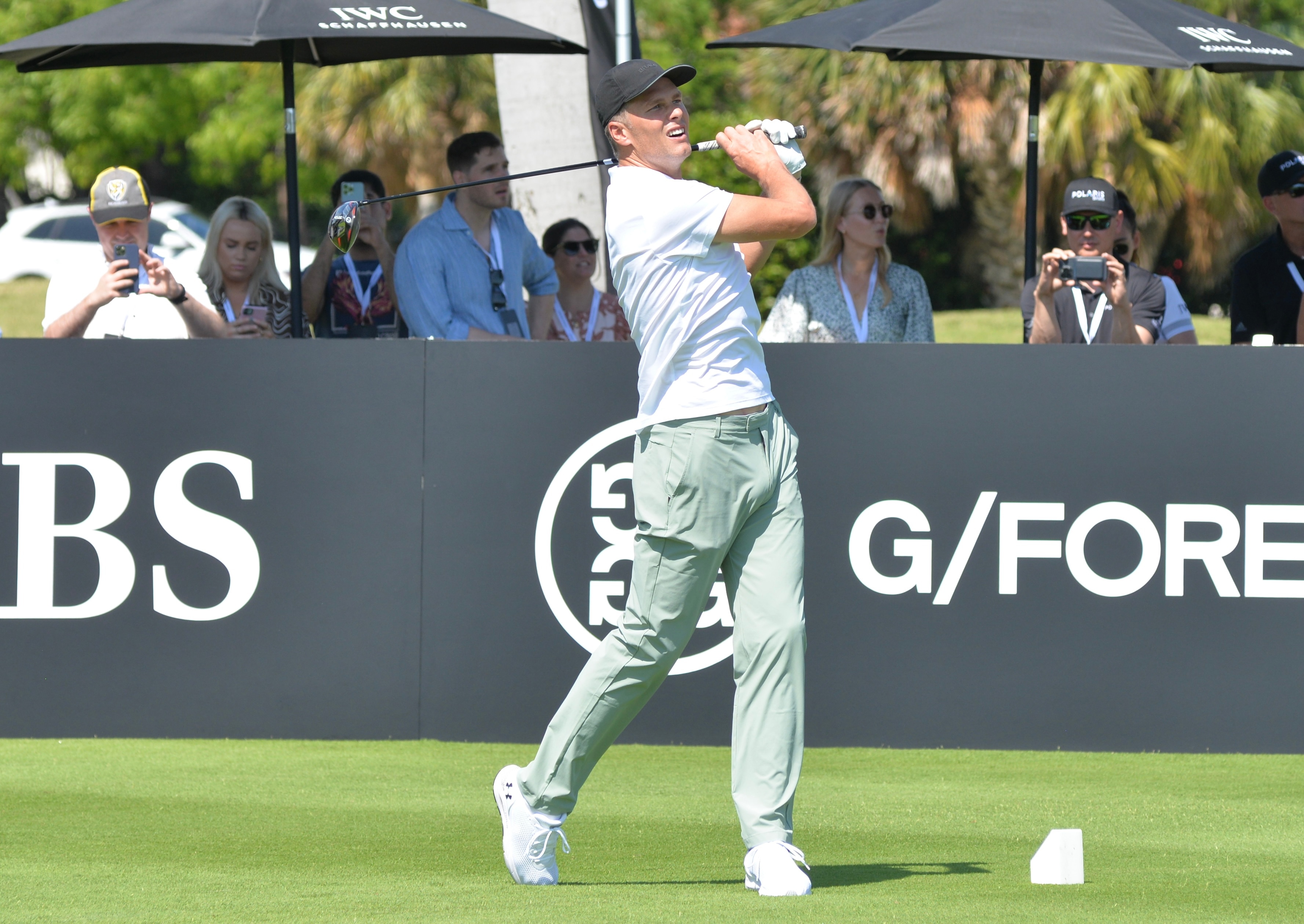 MIAMI BEACH, FL - MAY 04: Tom Brady at the IWC Schaffhausen The Big Pilot charity golf challenge at the Miami Beach Golf Club on May 4, 2022 in Miami Beach, Florida. (Photo by Manny Hernandez/Getty Images)