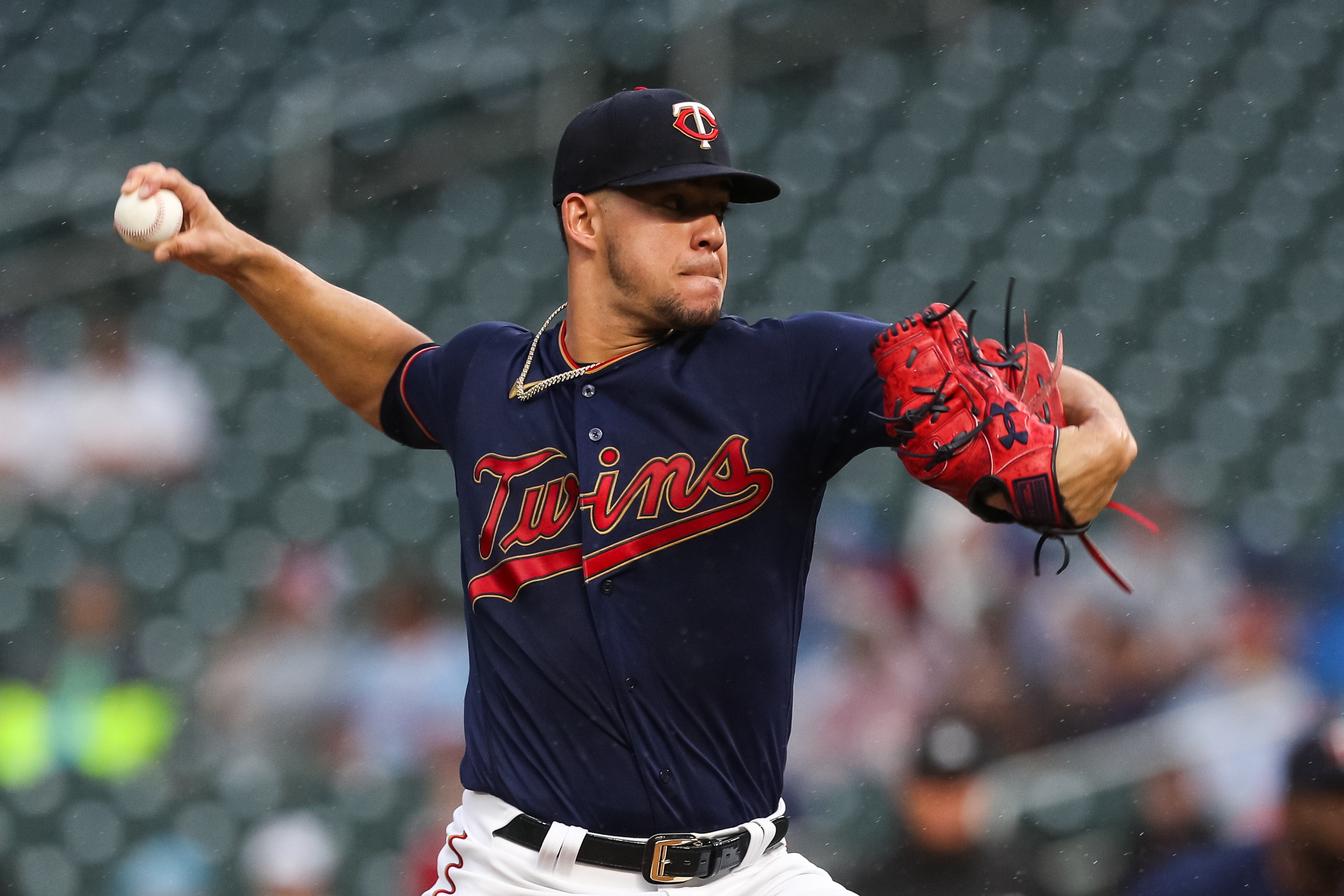 MINNEAPOLIS, MN - JULY 6: Jose Berrios #17 of the Minnesota Twins delivers a pitch against the Chicago White Sox in the first inning of the game at Target Field on July 6, 2021 in Minneapolis, Minnesota. (Photo by David Berding/Getty Images)