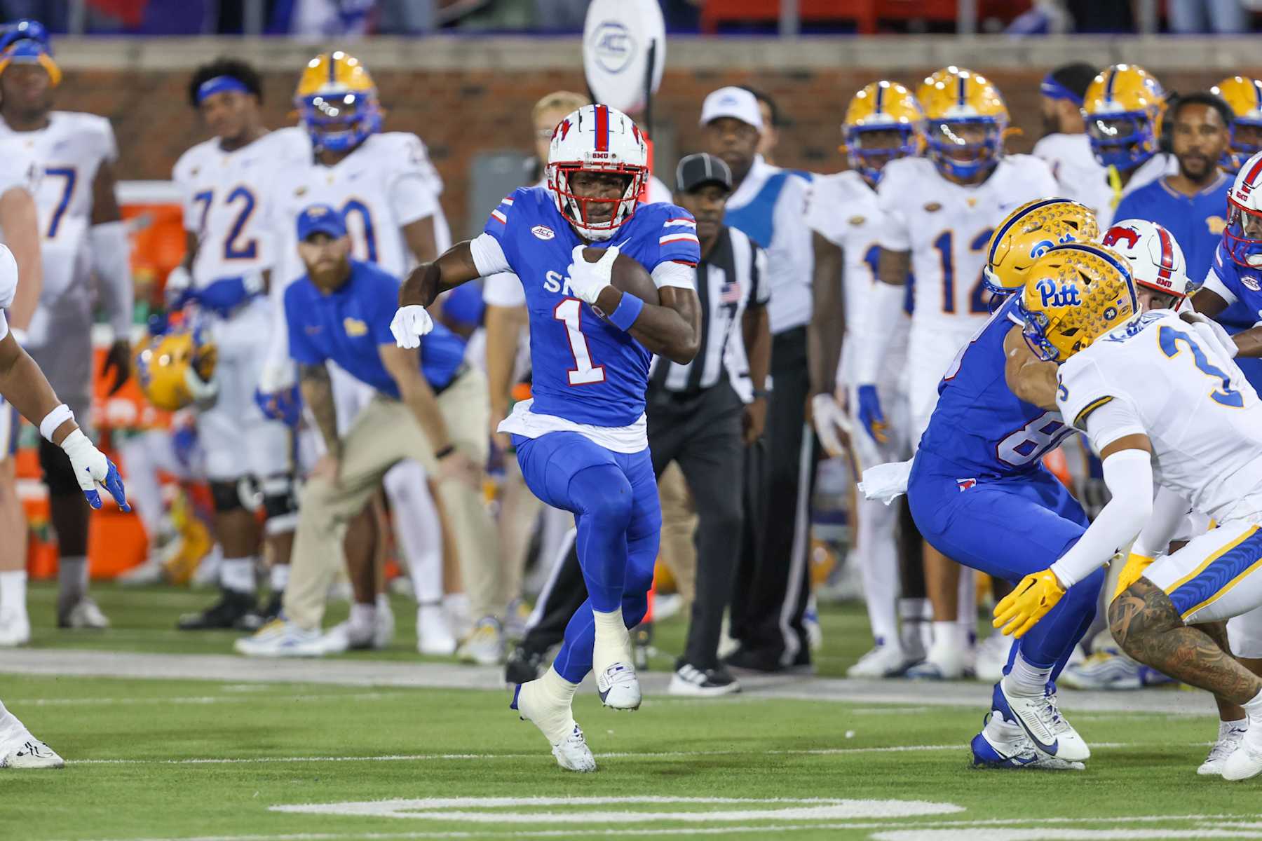  Southern Methodist Mustangs running back Brashard Smith 