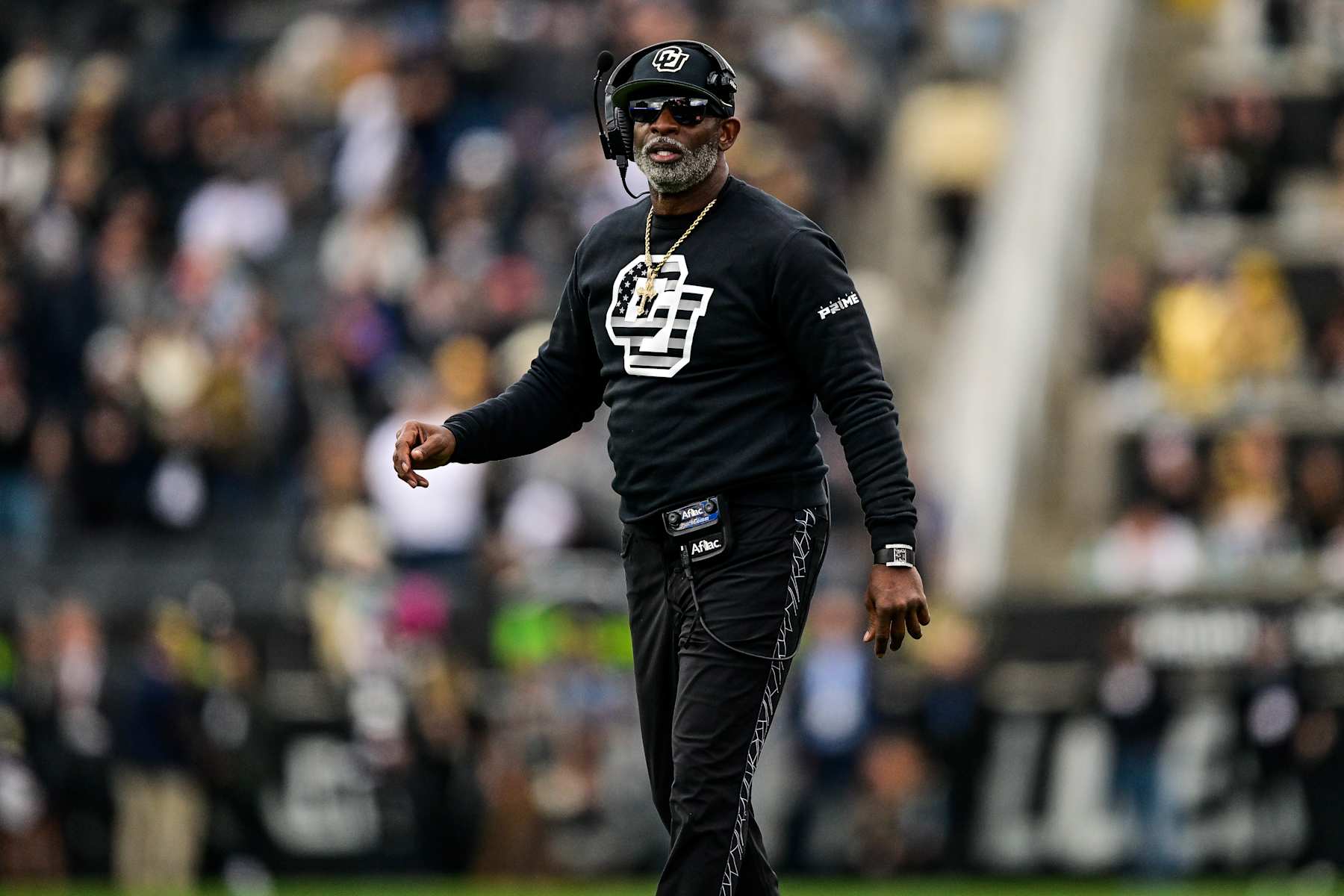 Head coach Deion Sanders of the Colorado Buffaloes