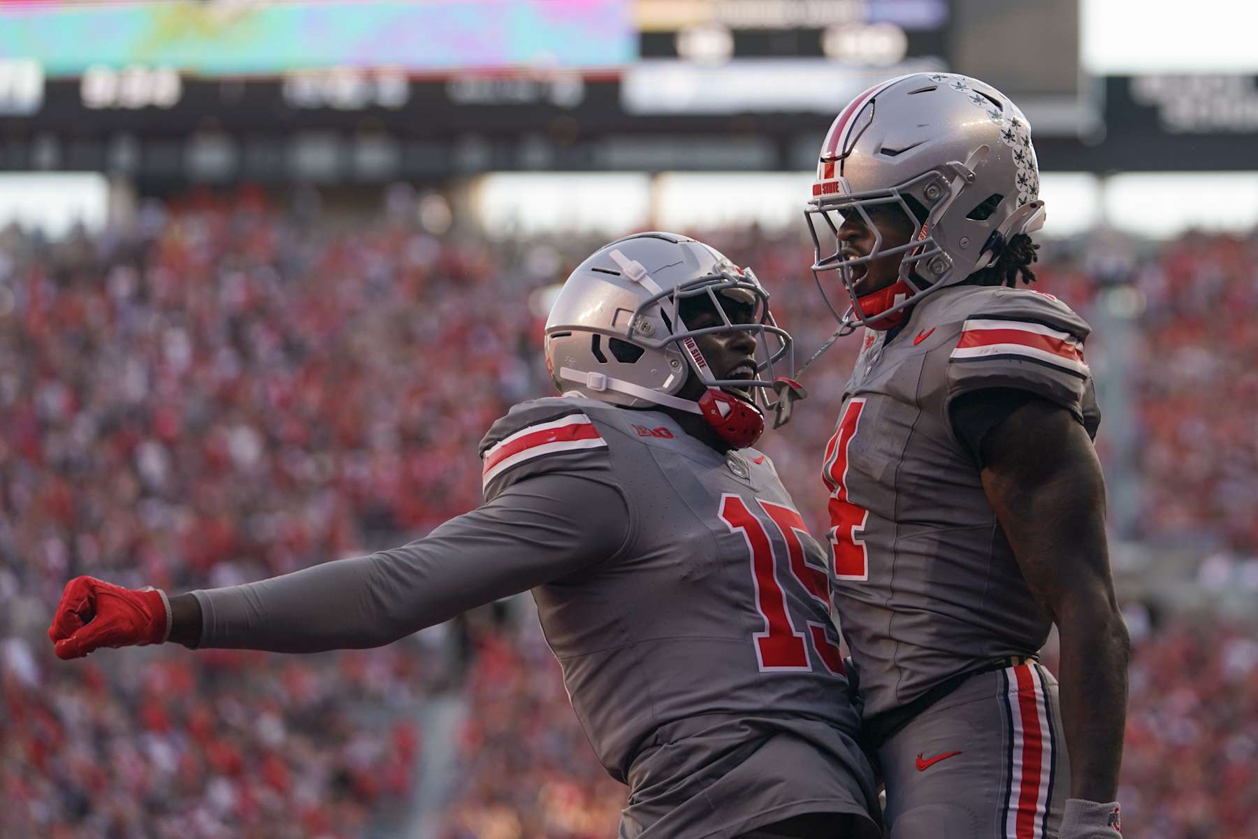 Wide receiver Jeremiah Smith #4 of the Ohio State Buckeyes