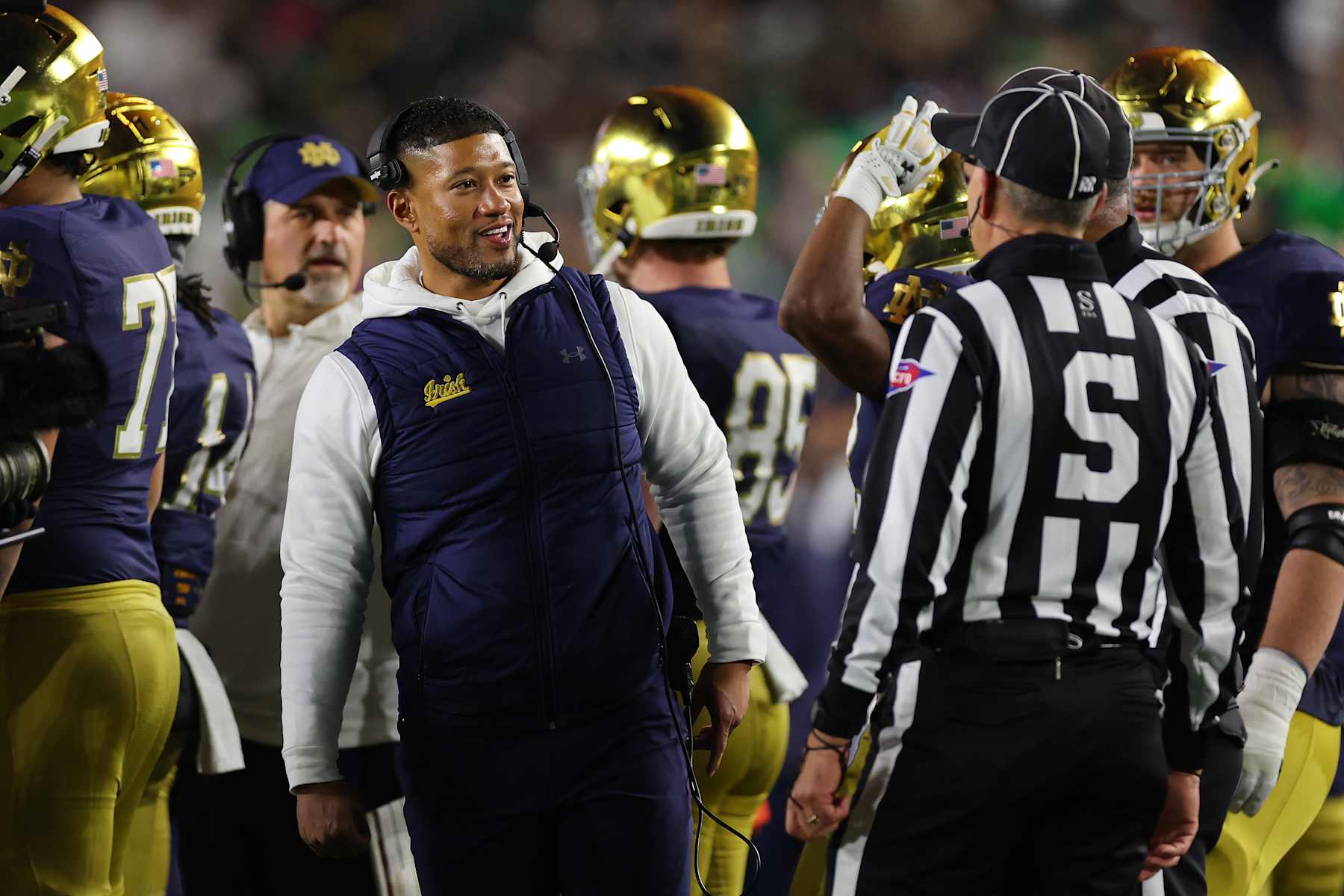 Notre Dame head coach Marcus Freeman
