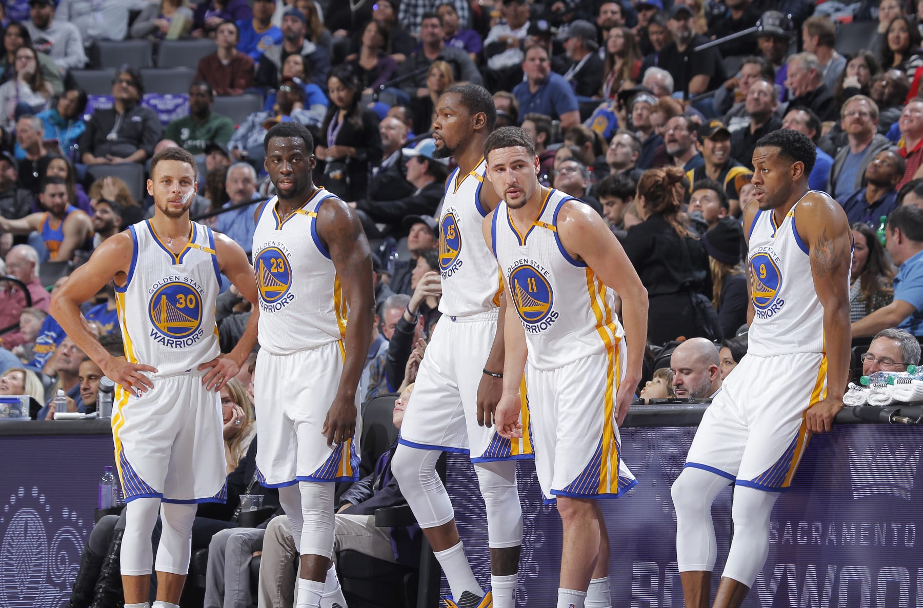 Stephen Curry, Draymond Green, Klay Thompson and Andre Iguodala