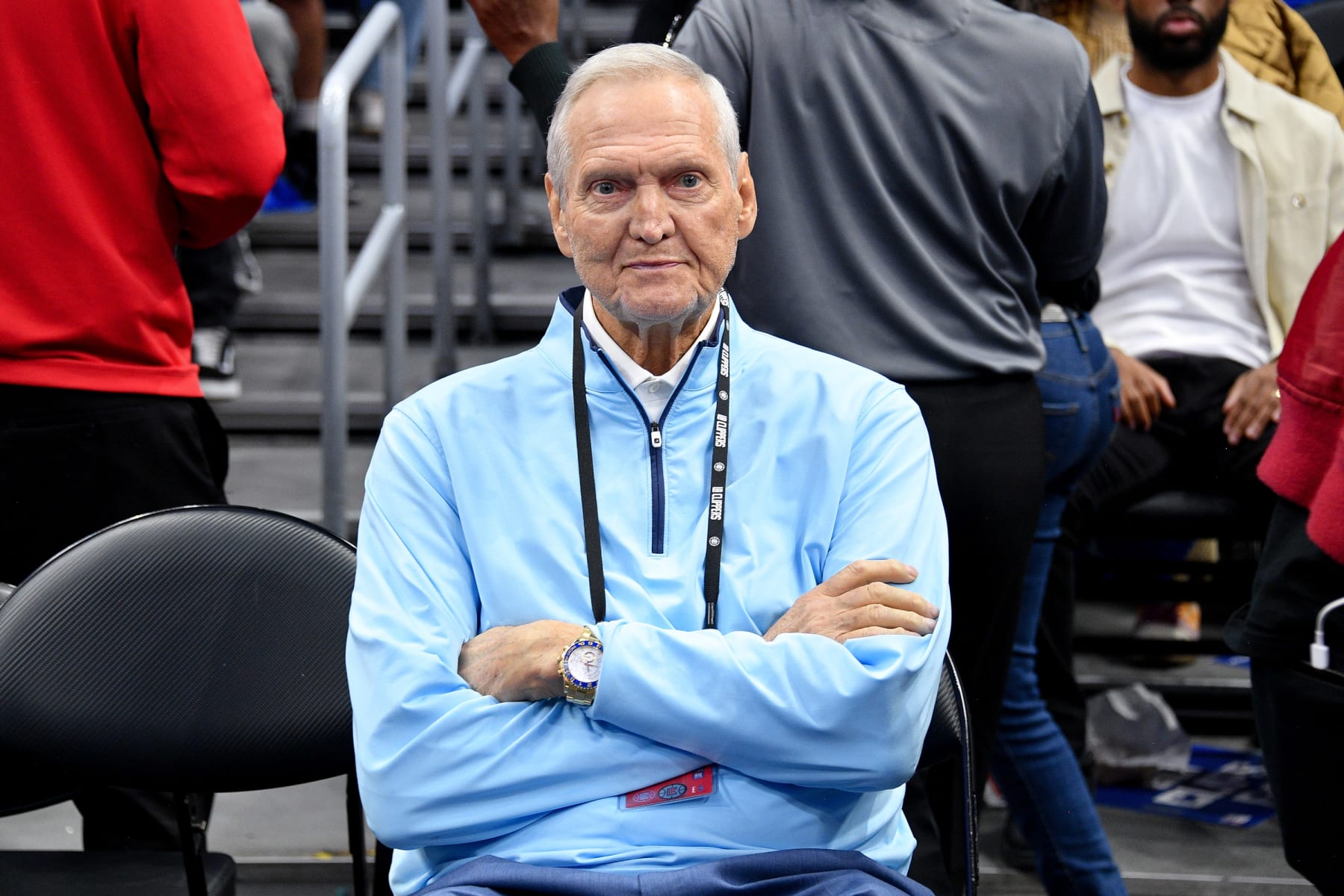 LOS ANGELES, CALIFORNIA - APRIL 20: Jerry West attends a basketball game between the Los Angeles Clippers and the Phoenix Suns at Crypto.com Arena on April 20, 2023 in Los Angeles, California. (Photo by Allen Berezovsky/Getty Images)