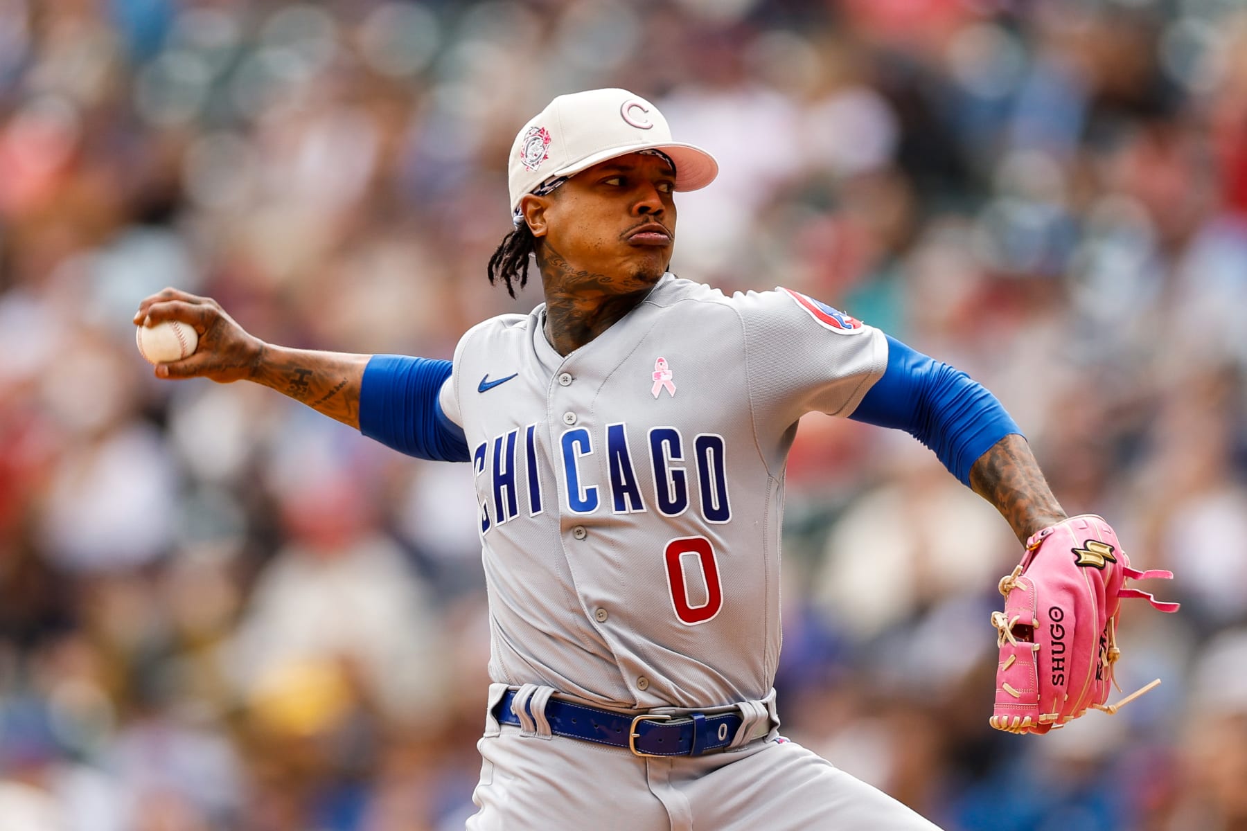 MINNEAPOLIS, MN - MAY 14: Marcus Stroman #0 of the Chicago Cubs delivers a pitch against the Minnesota Twins in the first inning at Target Field on May 14, 2023 in Minneapolis, Minnesota. (Photo by David Berding/Getty Images)
