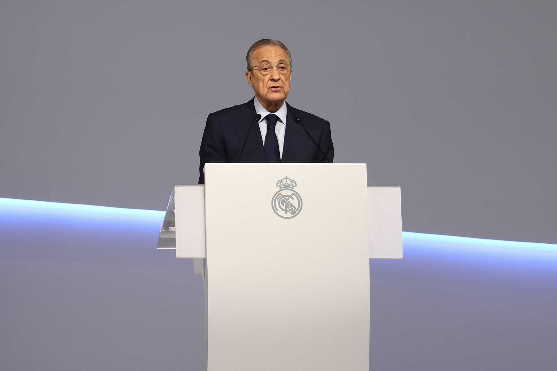 VALDEBEBAS, SPAIN - OCTOBER 02: Florentino Perez, President of Real Madrid, attends during the Ordinary General Assembly of Real Madrid celebrated at Ciudad Deportiva Real Madrid on October 02, 2022, in Valdebebas, Madrid, Spain. (Photo By Oscar J. Barroso/Europa Press via Getty Images)
