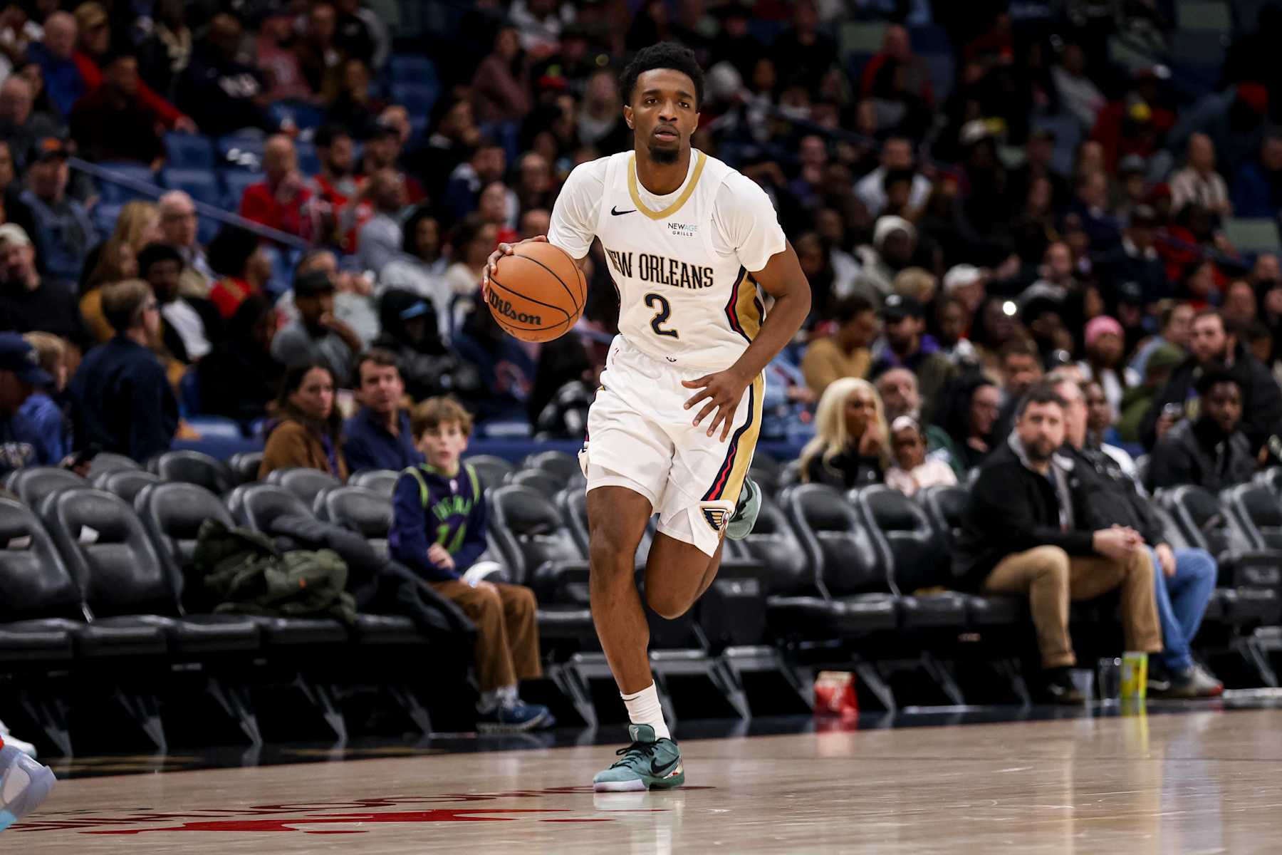 NEW ORLEANS, LOUISIANA - DECEMBER 7:  Herbert Jones #2 of the New Orleans Pelicans plays against the Oklahoma City Thunder during the second half of a game at the Smoothie King Center on December 7, 2024 in New Orleans, Louisiana. NOTE TO USER: User expressly acknowledges and agrees that, by downloading and or using this photograph, User is consenting to the terms and conditions of the Getty Images License Agreement. (Photo by Derick E. Hingle/Getty Images)