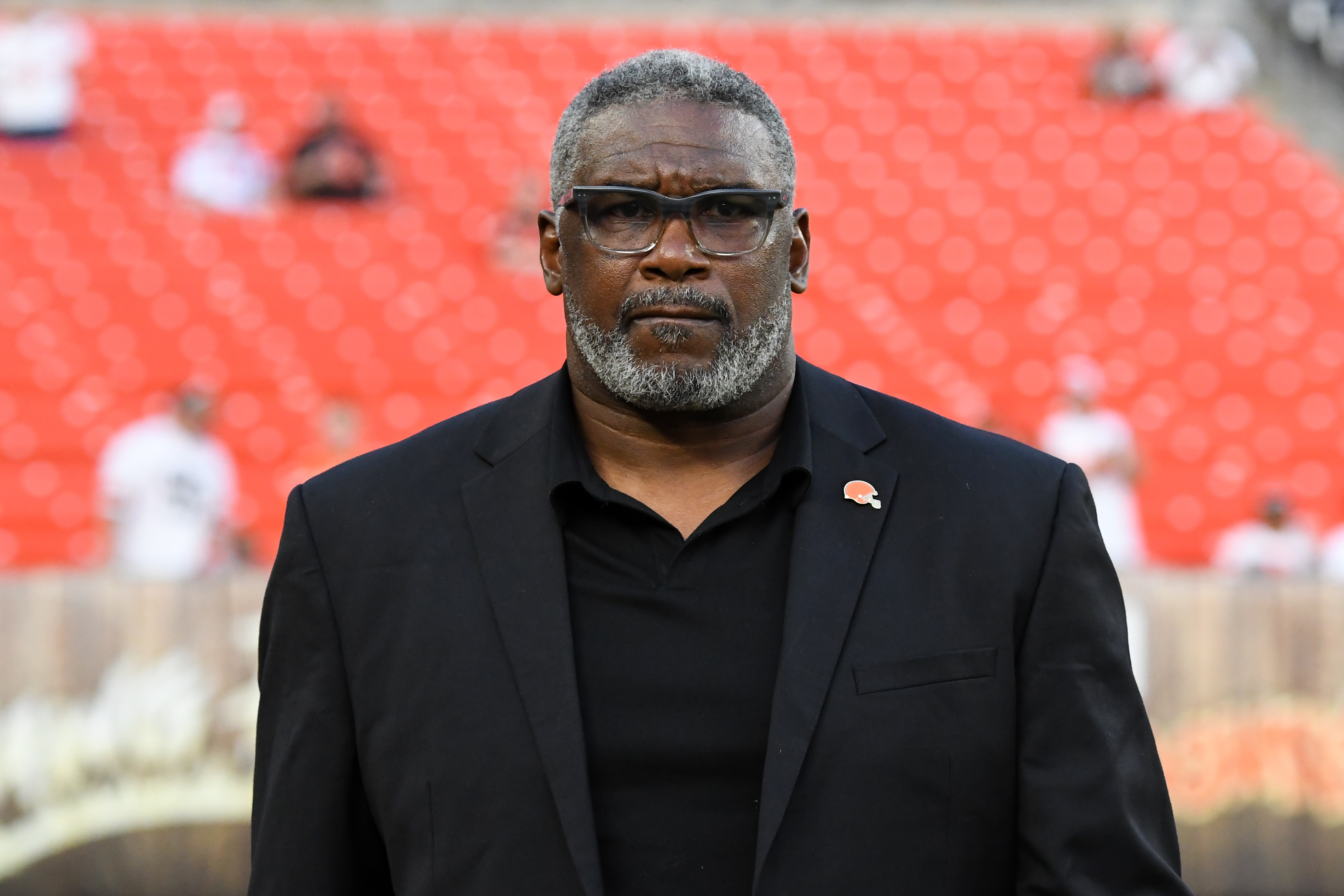 CLEVELAND, OH - SEPTEMBER 22, 2019: Vice President of Player Personnel Alonzo Highsmith of the Cleveland Browns on the field prior to a game against the Los Angeles Rams on September 22, 2019 at FirstEnergy Stadium in Cleveland, Ohio. Los Angeles won 20-13. (Photo by: 2019 Nick Cammett/Diamond Images via Getty Images)