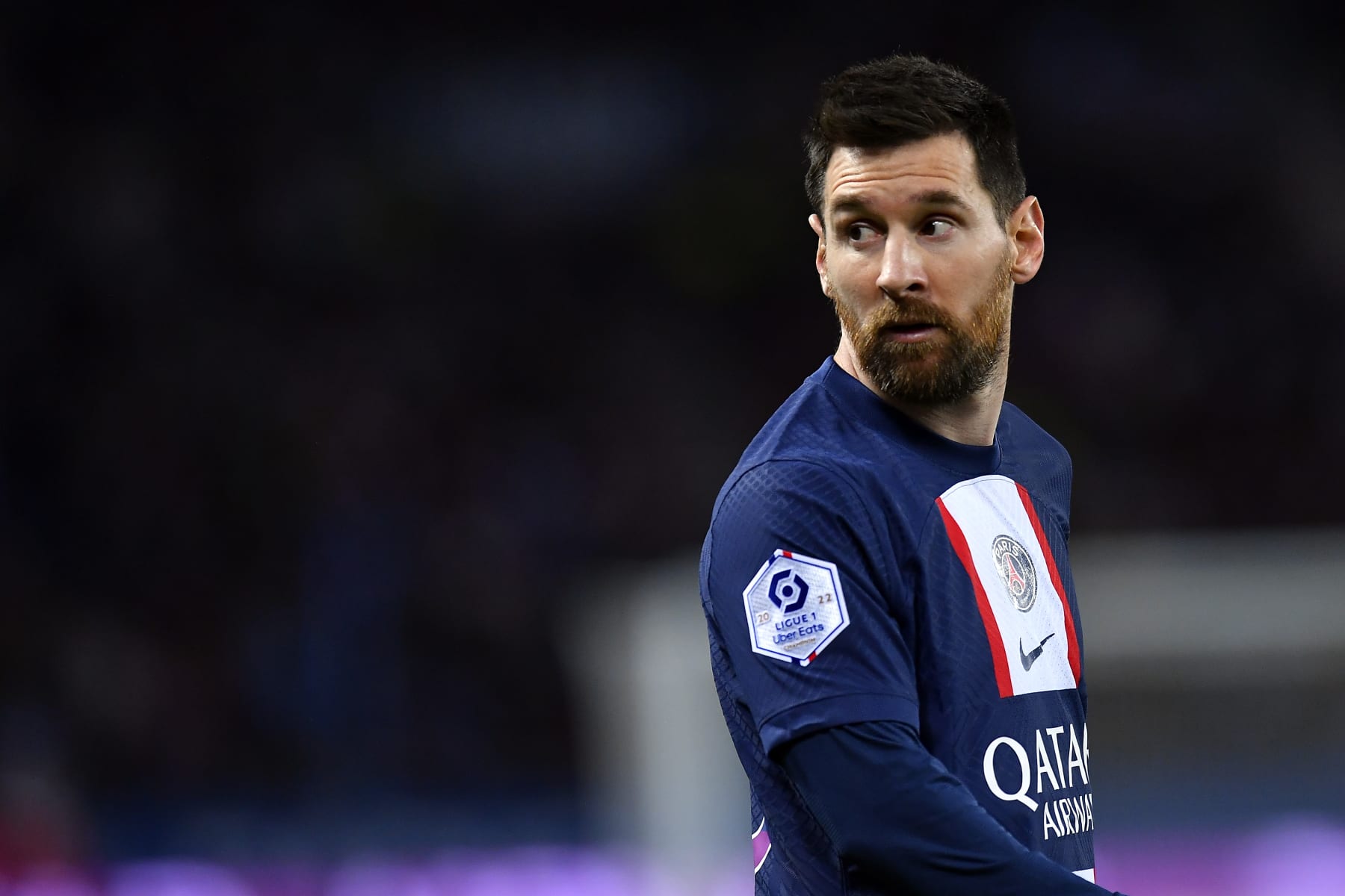 PARIS, FRANCE - MAY 13: Leo Messi of Paris Saint-Germain looks on during the Ligue 1 match between Paris Saint-Germain and AC Ajaccio at Parc des Princes on May 13, 2023 in Paris, France. (Photo by Aurelien Meunier - PSG/PSG via Getty Images)