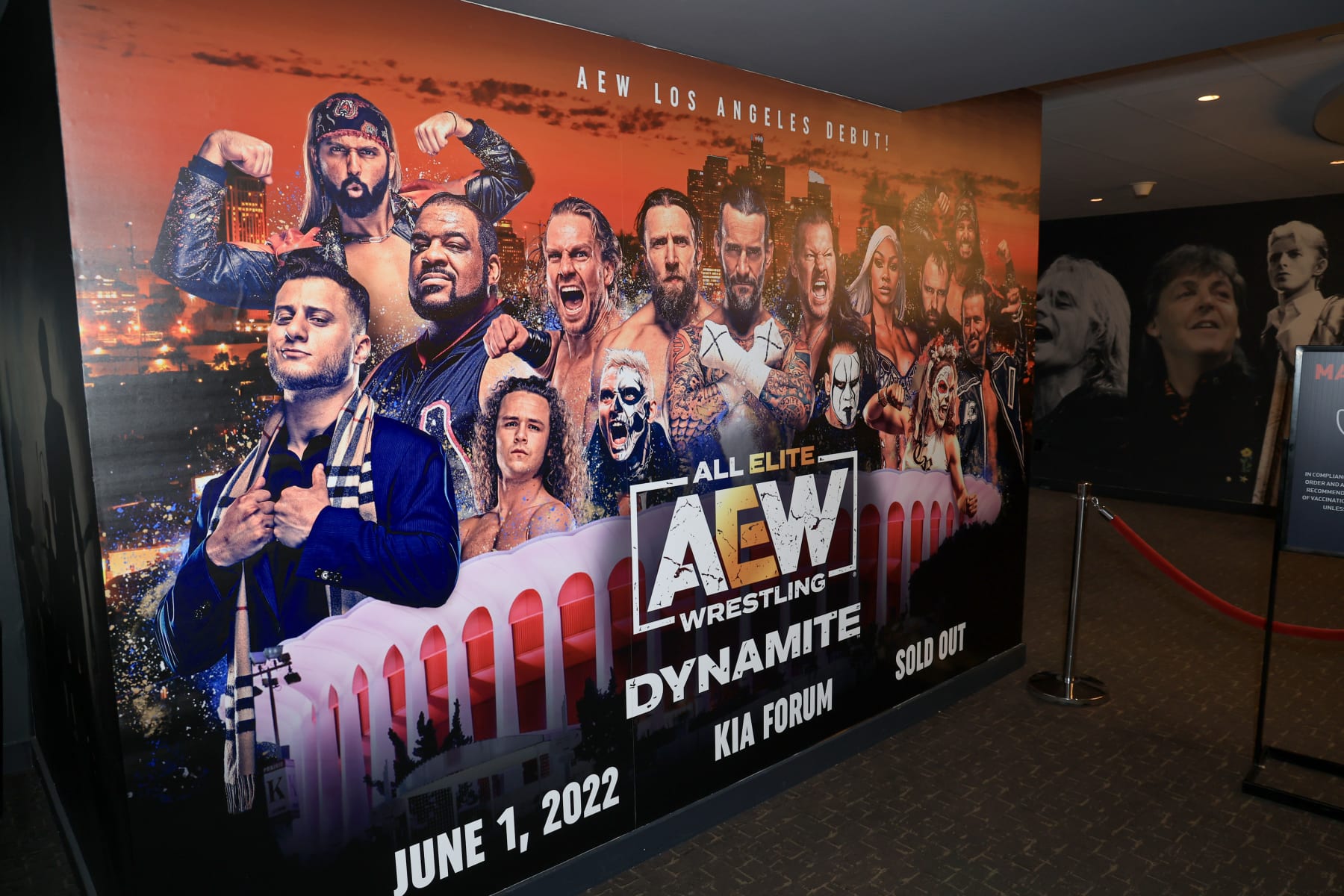 INGLEWOOD, CALIFORNIA - JUNE 01: Atmosphere during TBS's AEW Dynamite Los Angeles Debut After Party at The Forum on June 01, 2022 in Inglewood, California. (Photo by Leon Bennett/Getty Images for Warner Bros. Discovery)