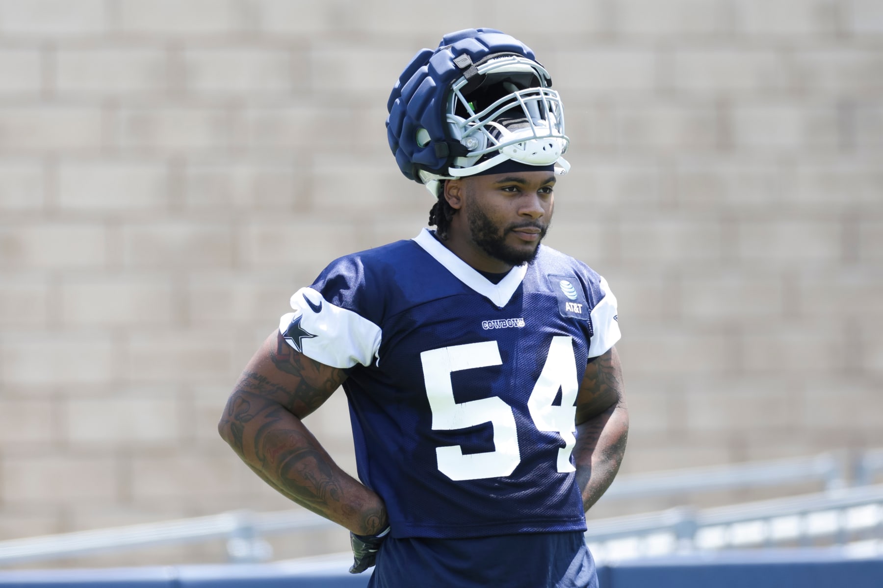 OXNARD, CA - JULY 25: Dallas Cowboys defensive end Sam Williams (54) participates in a drill during the team's training camp at River Ridge Playing Fields on July 25, 2024 in Oxnard, CA. (Photo by Brandon Sloter/Icon Sportswire via Getty Images)