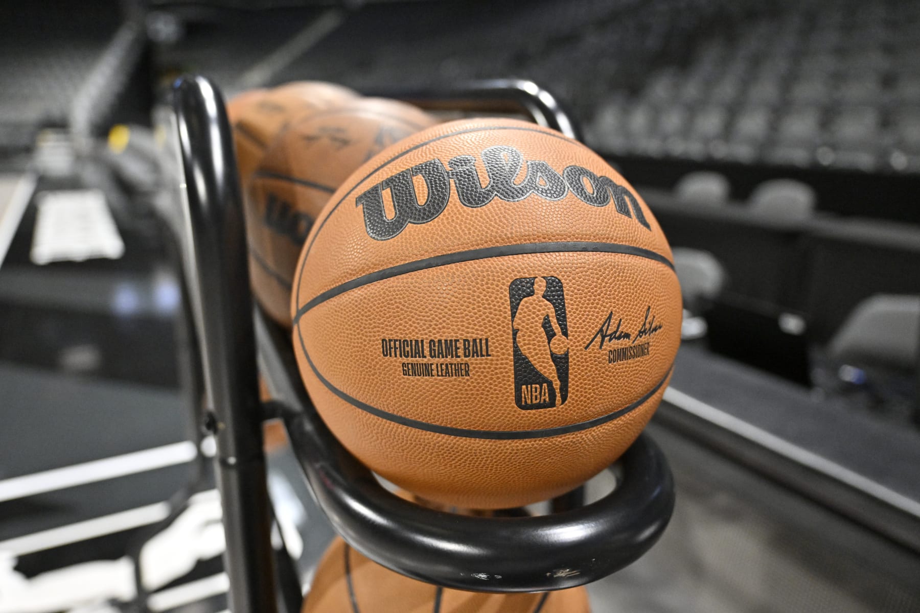 HENDERSON, NV - SEPTEMBER 4: A generic basketball photo of the Official Wilson basketball doing a G League Ignite practice on September 4, 2023 at The Dollar Loan Center in Henderson, Nevada. NOTE TO USER: User expressly acknowledges and agrees that, by downloading and or using this photograph, User is consenting to the terms and conditions of the Getty Images License Agreement. Mandatory Copyright Notice: Copyright 2023 NBAE (Photo by David Becker/NBAE via Getty Images)