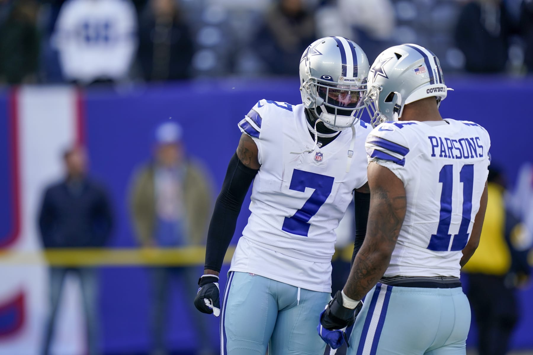 Cowboys cornerback Trevon Diggs (left) and Micah Parsons.