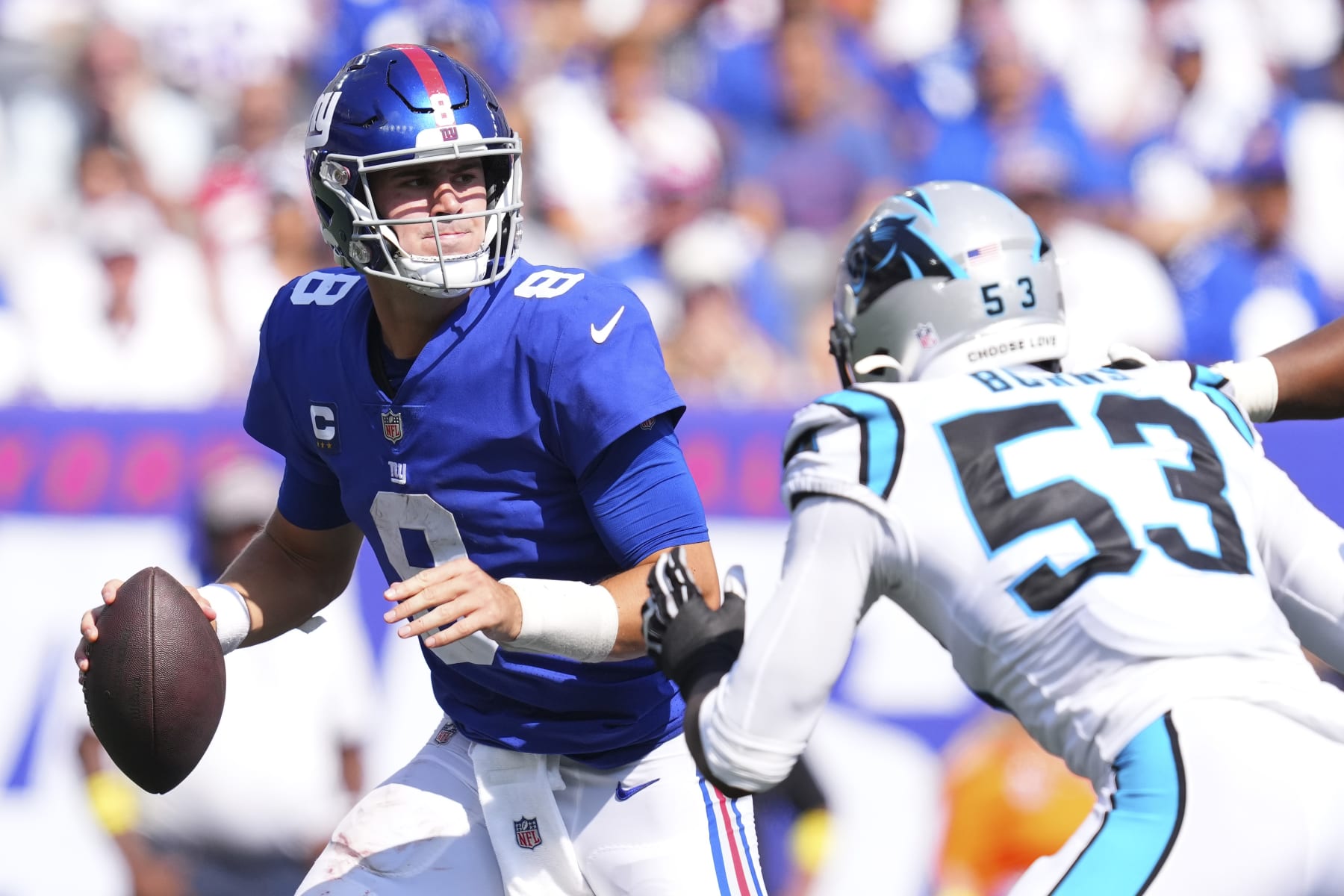 New York Giants quarterback Daniel Jones and new defensive end Brian Burns