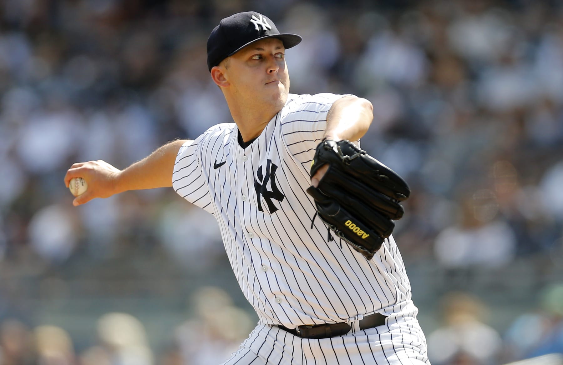 NEW YORK, NEW YORK - SEPTEMBER 10:  Jameson Taillon #50 of the New York Yankees in action against the Tampa Bay Rays at Yankee Stadium on September 10, 2022 in the Bronx borough of New York City. The Yankees defeated the Rays 10-3. (Photo by Jim McIsaac/Getty Images)
