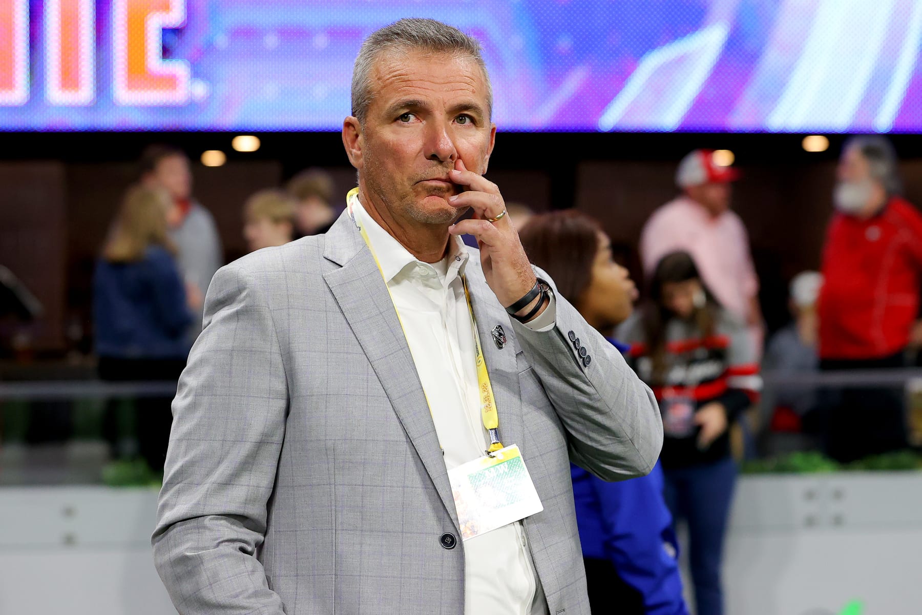 ATLANTA, GEORGIA - DECEMBER 31: Urban Meyer is seen prior to the game between the Ohio State Buckeyes and the Georgia Bulldogs in the Chick-fil-A Peach Bowl at Mercedes-Benz Stadium on December 31, 2022 in Atlanta, Georgia. (Photo by Kevin C. Cox/Getty Images)