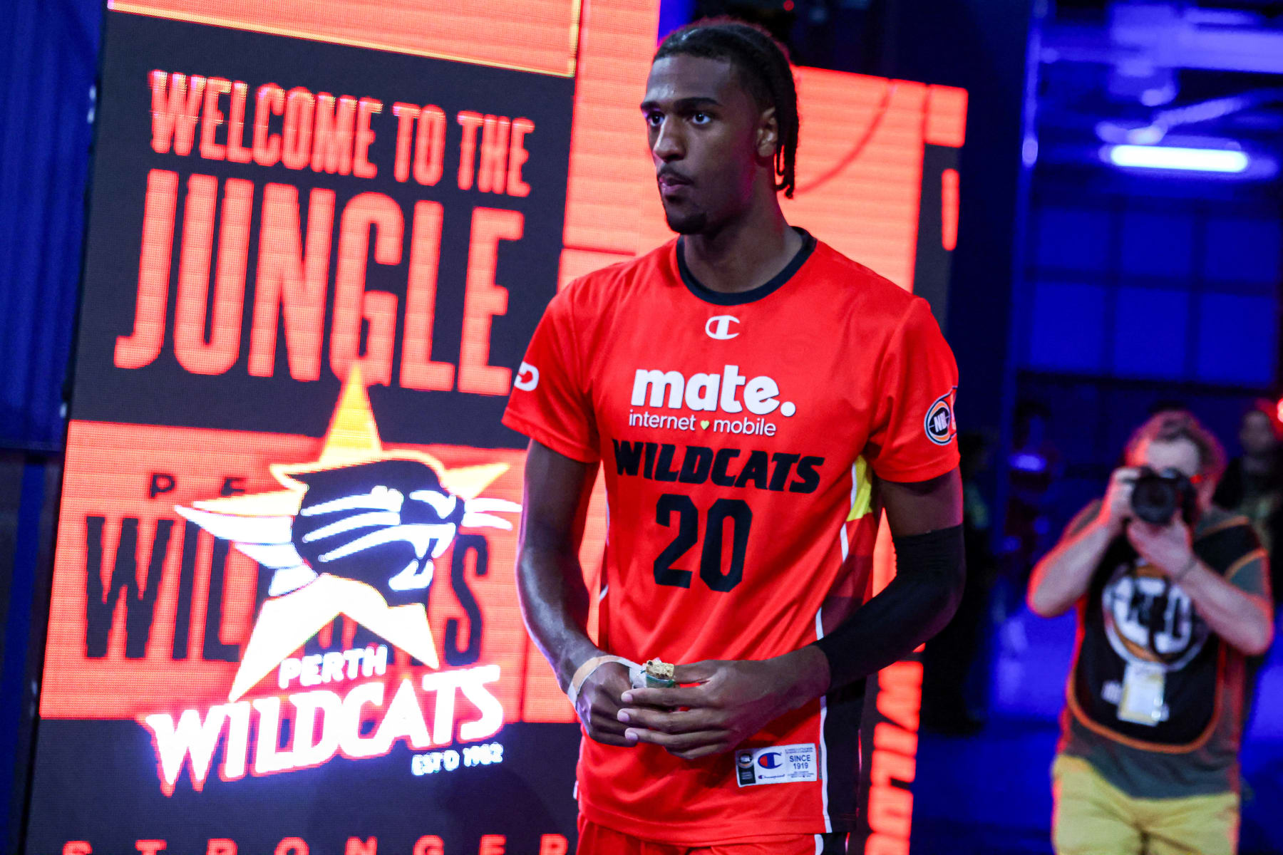 French basketball player Alexandre Sarr of the Perth Wildcats prepares to play against the Tasmania Jackjumpers during an Australian National Basketball League game at Perth Arena in Perth on March 8, 2024. (Photo by COLIN MURTY / AFP) / -- IMAGE RESTRICTED TO EDITORIAL USE - STRICTLY NO COMMERCIAL USE -- (Photo by COLIN MURTY/AFP via Getty Images)