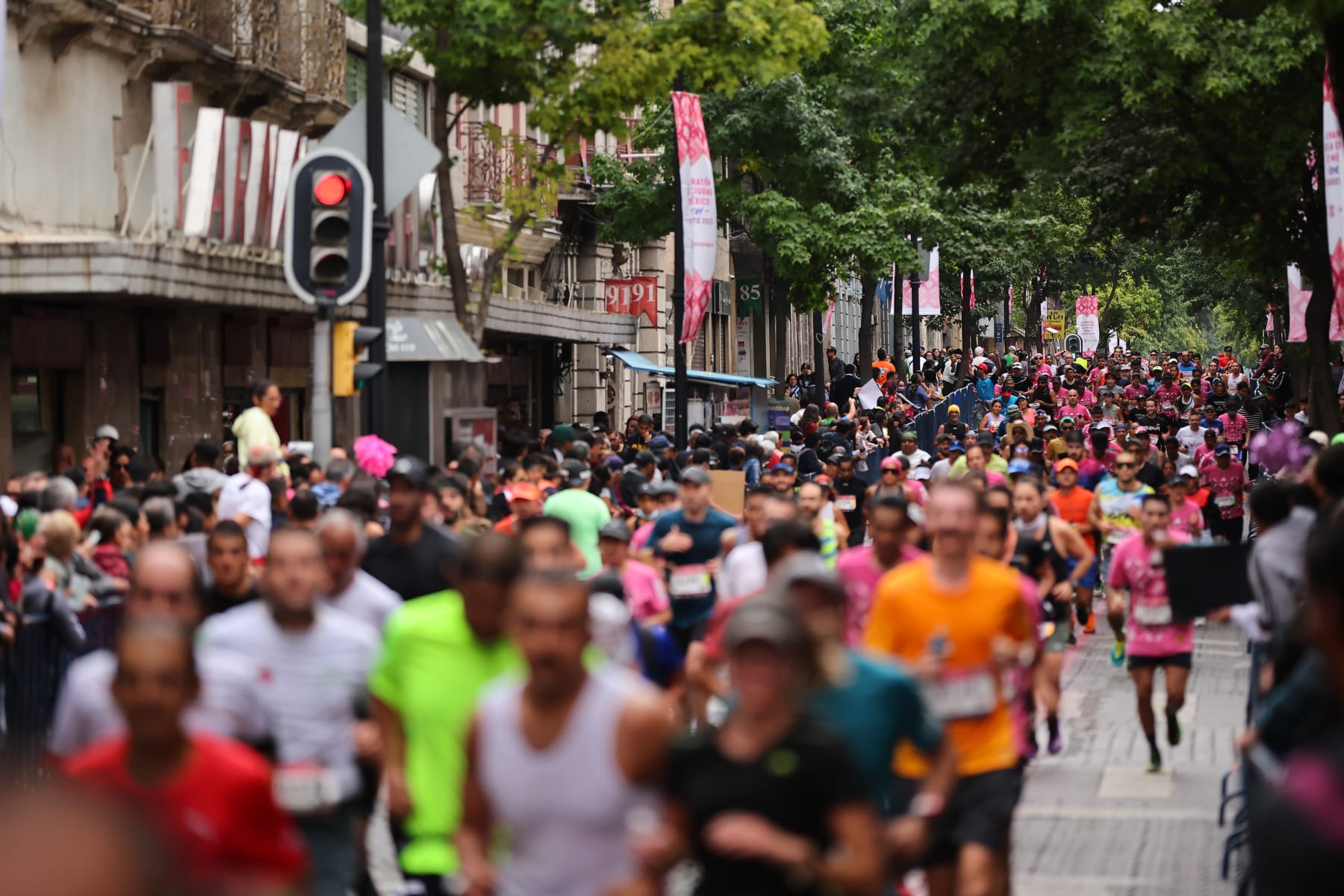 MEXICO CITY, MEXICO - AUGUST 27: Runners compete during the 2023 Mexico City Marathon on August 27, 2023 in Mexico City, Mexico. (Photo by Hector Vivas/Getty Images)