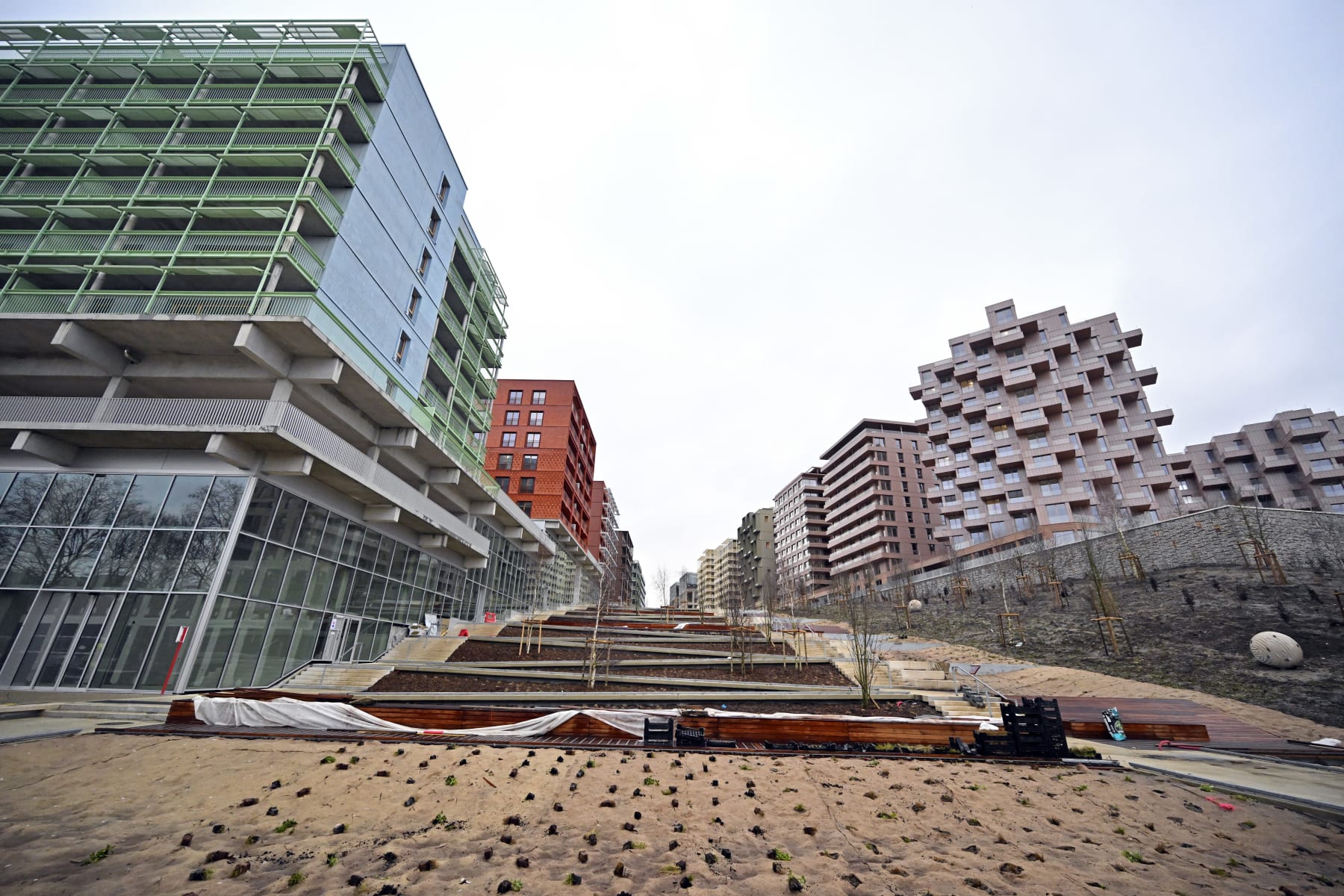 PARIS, FRANCE - FEBRUARY 26: A general view of the Paris 2024 Olympic village during a press tour on February 26, 2024 in Paris, France. (Photo by Aurelien Meunier/Getty Images)