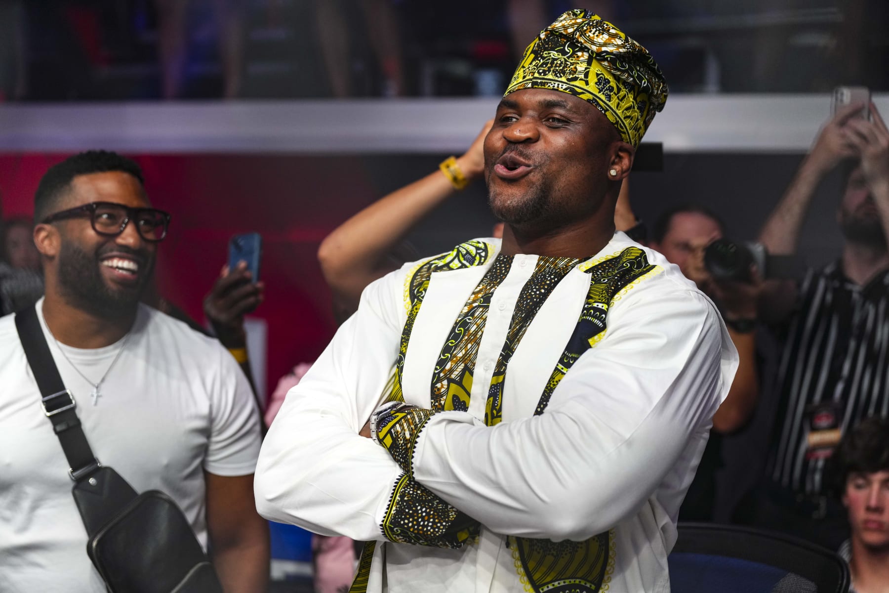 ATLANTA, GA - JUNE 17: Francis Ngannou looks on during PFL 2023 week 5 at OTE Arena on June 17, 2023 in Atlanta, Georgia. (Photo by Cooper Neill/Getty Images)