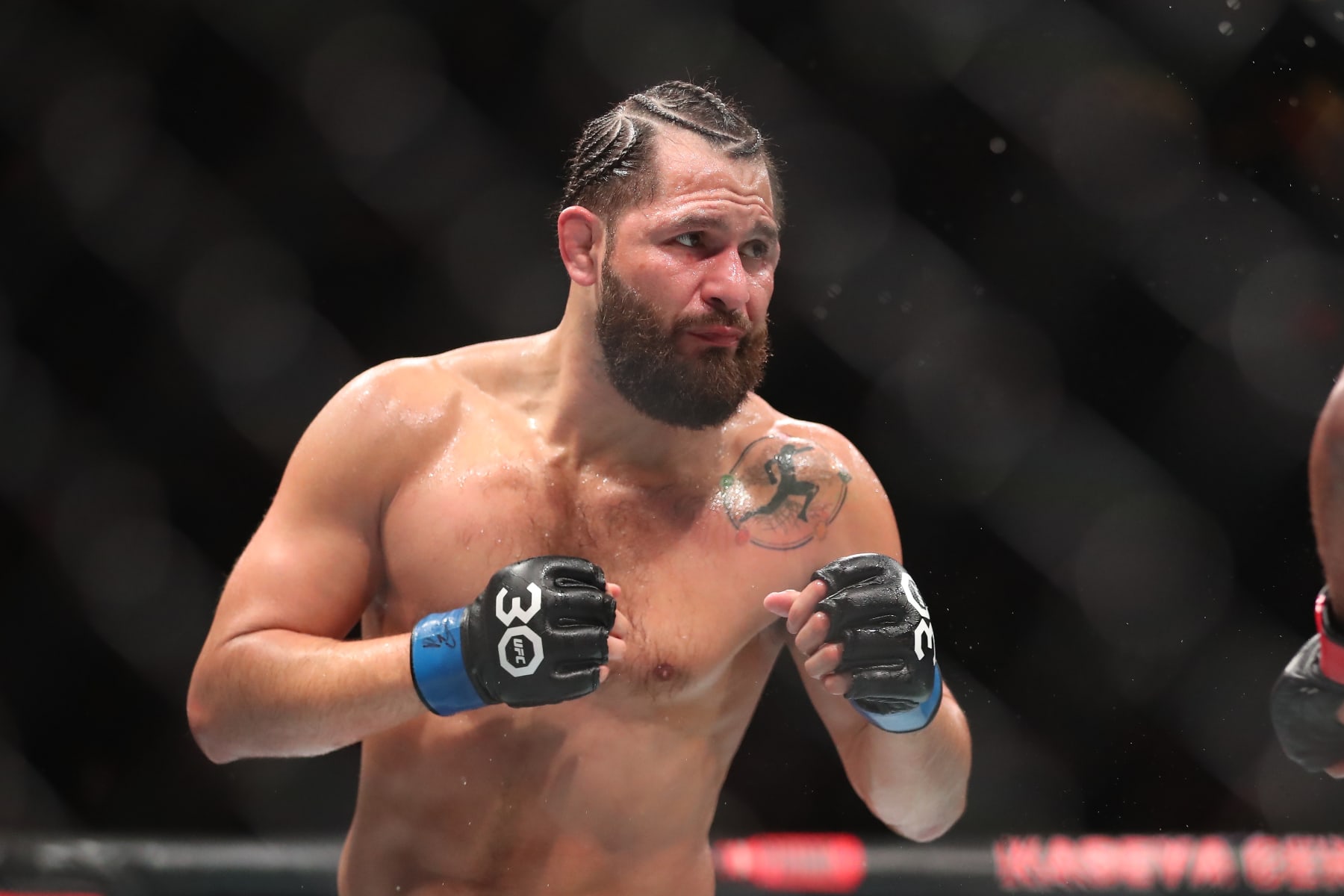 MIAMI, FLORIDA - APRIL 8: Jorge Masvidal in his welterweight fight during the UFC 287 event on April 8, 2023, at the Kaseya Center in Miami, FL. (Photo by Alejandro Salazar/PxImages/Icon Sportswire via Getty Images)