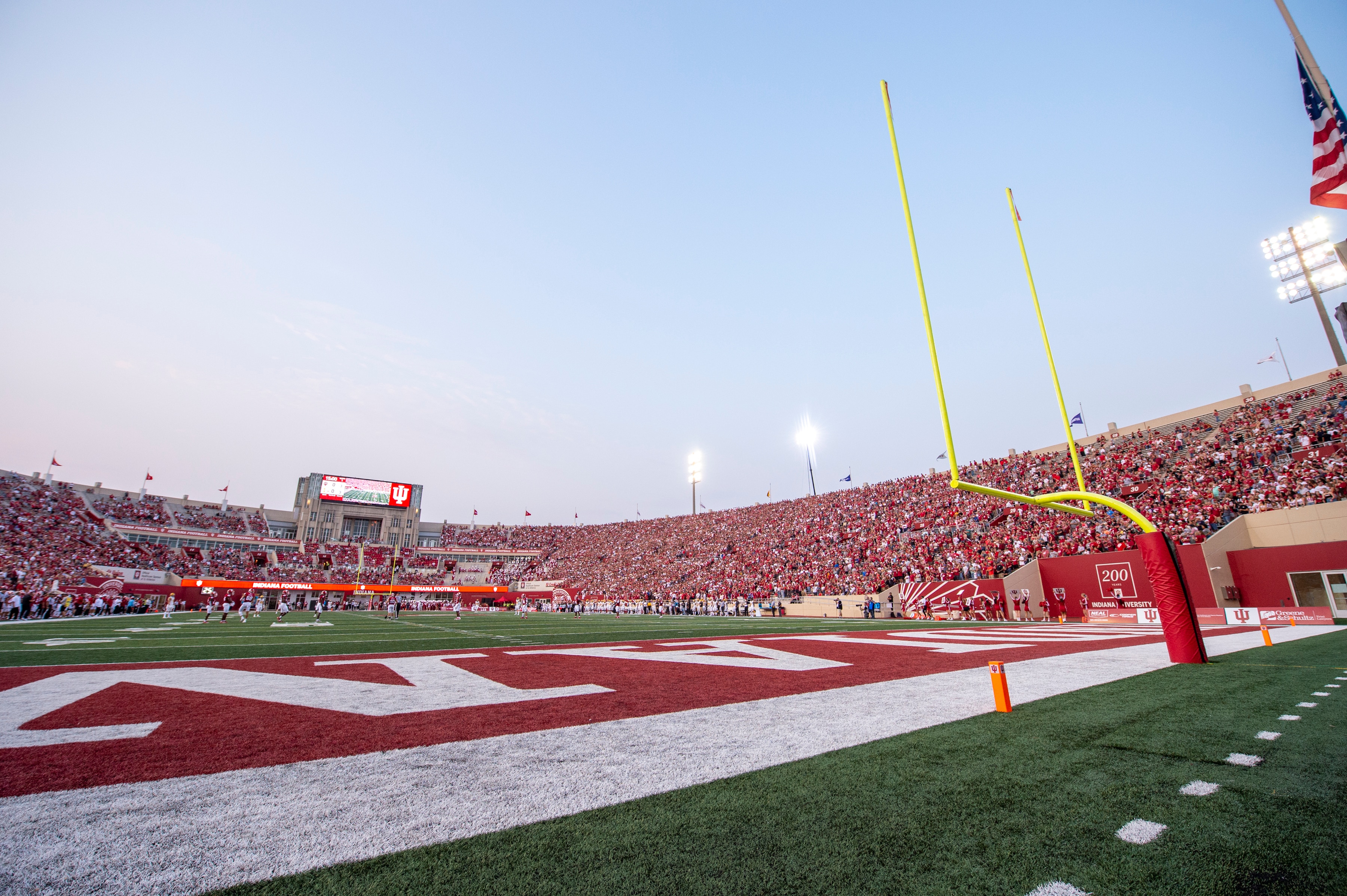Indiana University's Memorial Stadium during an NCAA college football game against Idaho, Saturday, Sept. 11, 2021, in Bloomington, Ind. (AP Photo/Doug McSchooler)