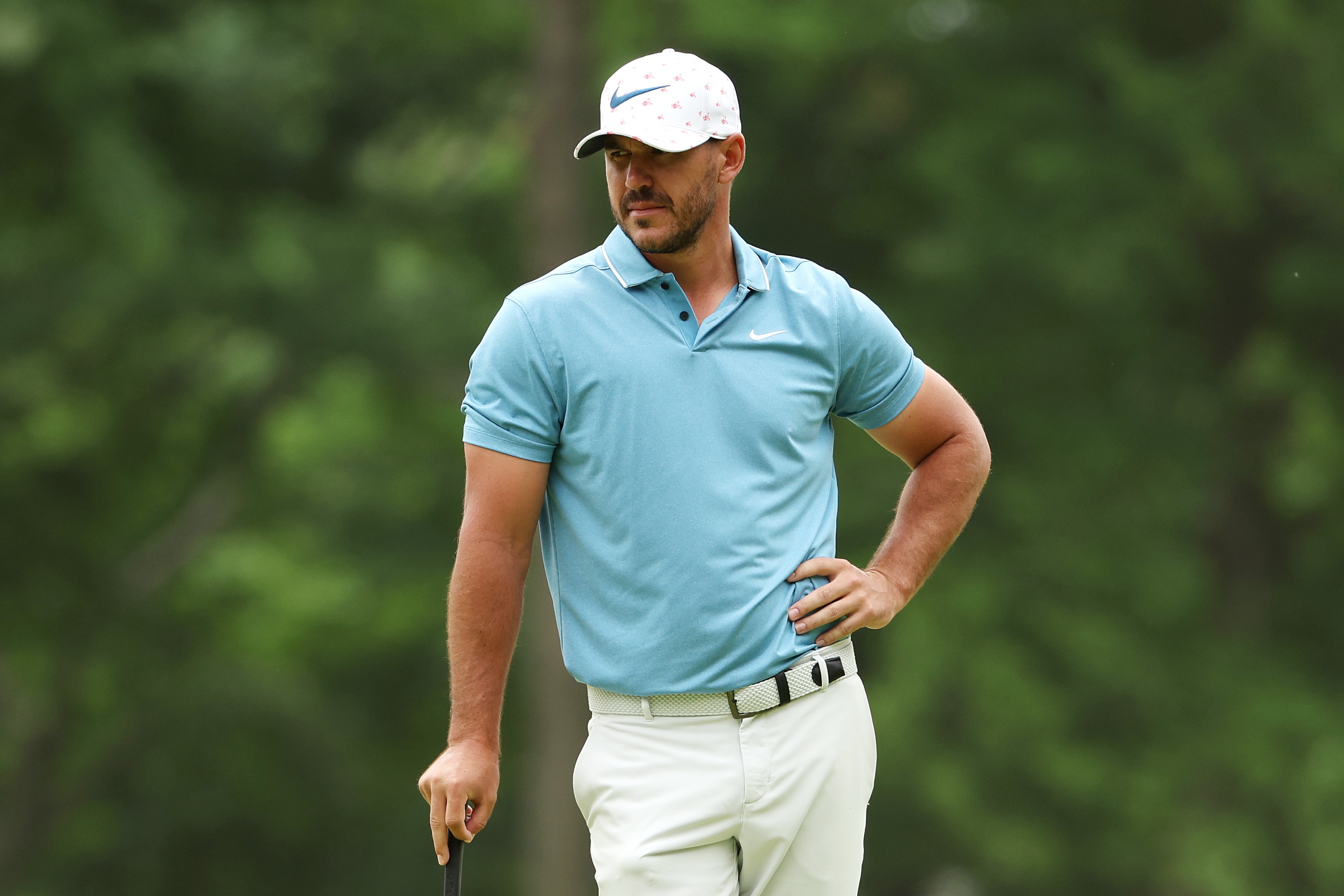 BROOKLINE, MASSACHUSETTS - JUNE 16: Brooks Koepka of the United States stands on the 14th green during round one of the 122nd U.S. Open Championship at The Country Club on June 16, 2022 in Brookline, Massachusetts. (Photo by Patrick Smith/Getty Images)