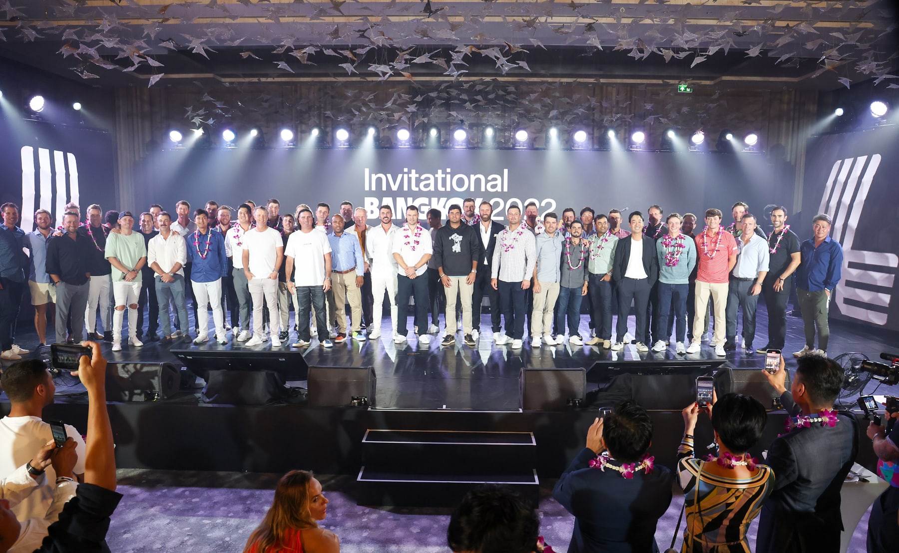 BANGKOK, THAILAND - OCTOBER 05: The player field poses for a photo during a welcome party prior to the LIV Golf Invitational - Bangkok at Capella Bangkok on October 05, 2022 in Bangkok, Thailand. (Photo by Joe Scarnici/LIV Golf/Getty Images)