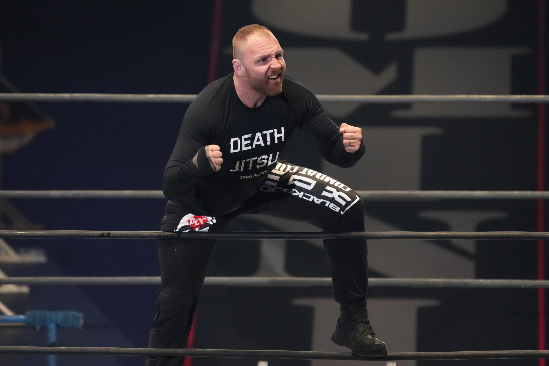 TOKYO, JAPAN - JUNE 04: Jon Moxley enters the ring during the New Japan Pro-Wrestling - DOMINION at Osaka-jo Hall on June 04, 2023 in Tokyo, Japan. (Photo by Etsuo Hara/Getty Images)